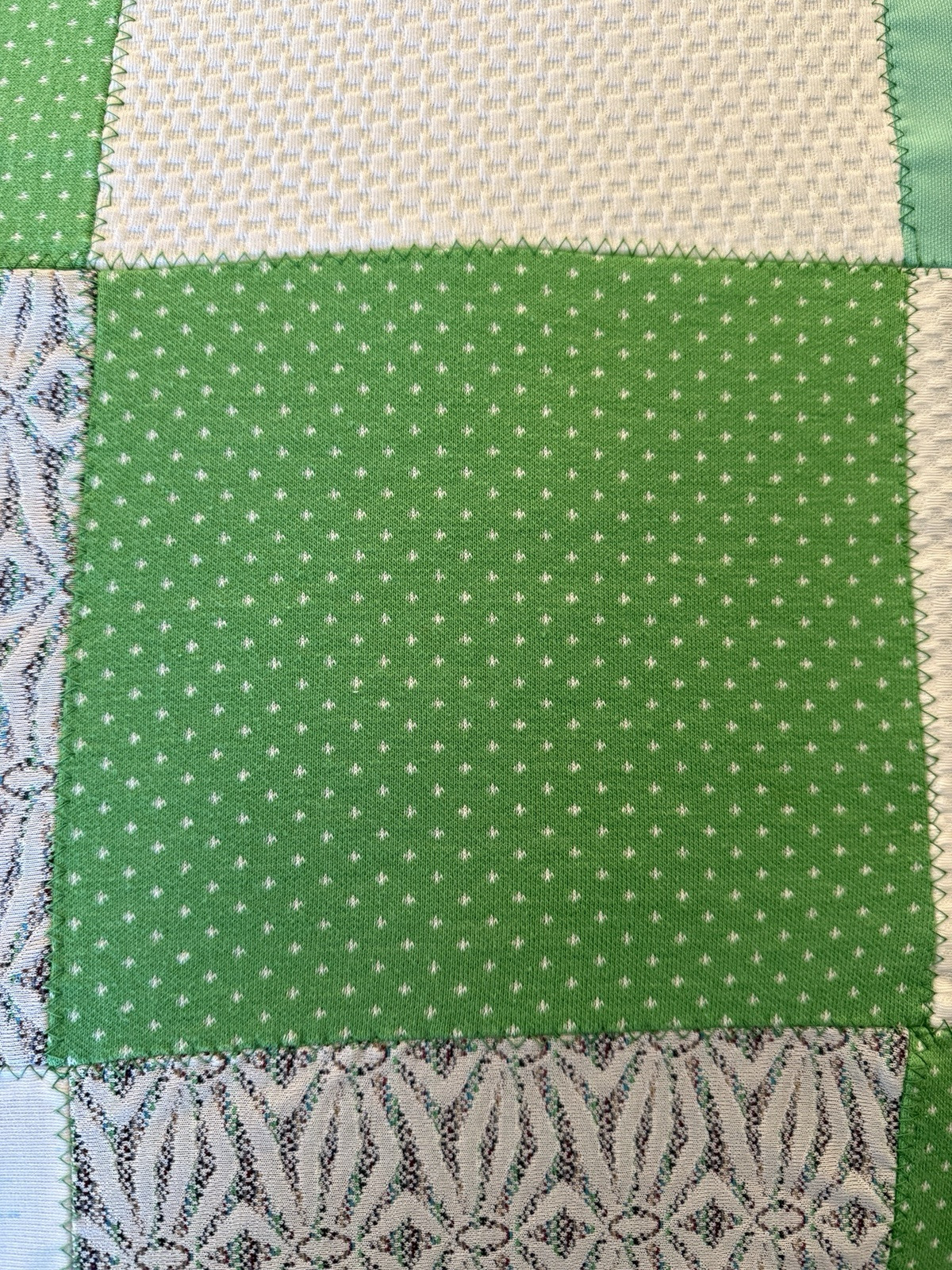 Vintage 70's Patchwork Coverlet Bedspread Quilt Topper