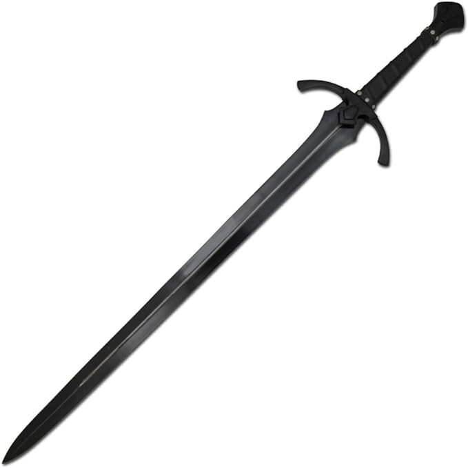 Medieval Warrior 42" Black Claymore Sword 1065 Carbon Steel Full Tang Blade