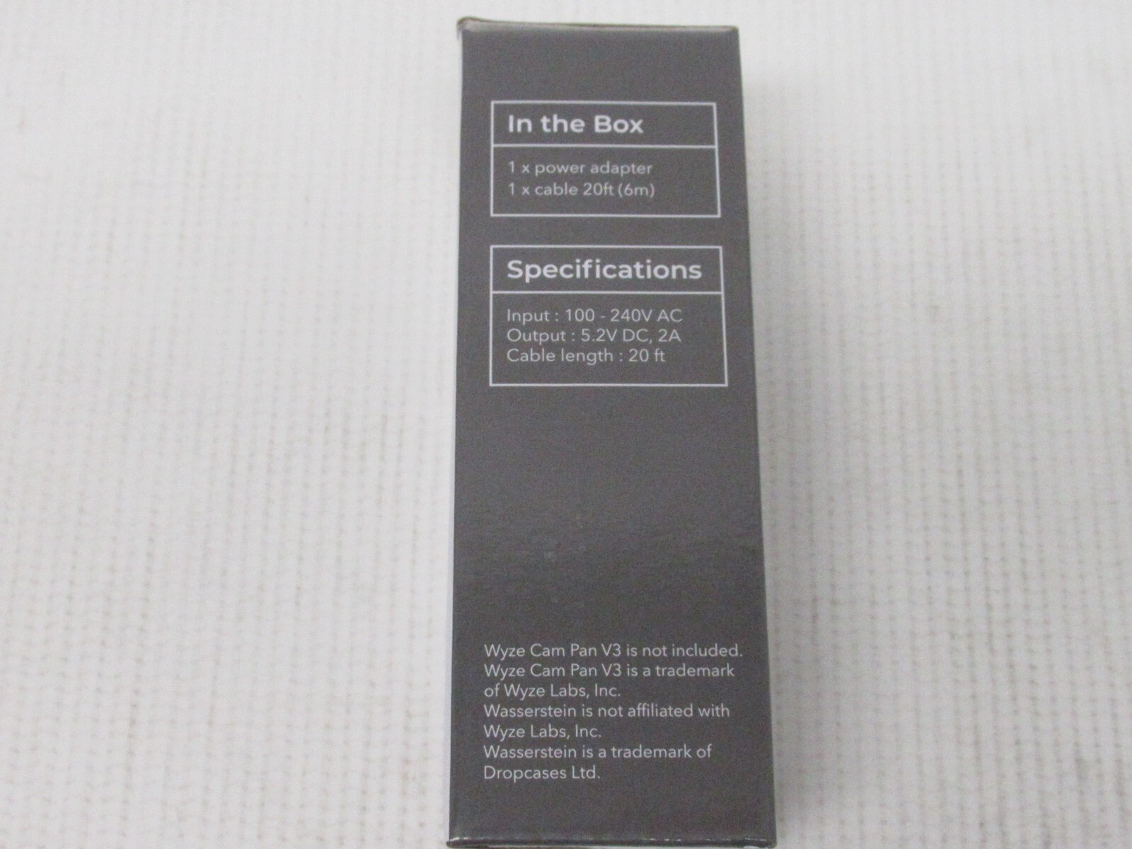 Wasserstein Power Cord for Wyze Cam Pan V3 | 20 ft Cable and Adapter - White