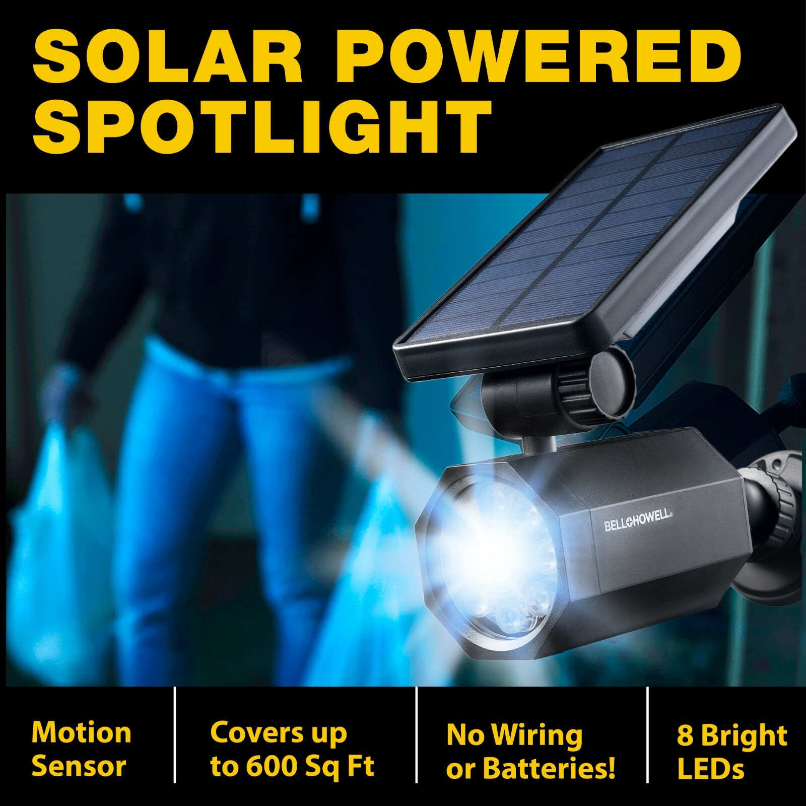 Bell + Howell Bionic Spotlight Solar Outdoor Light Wireless Motion Sensor 5 Pack