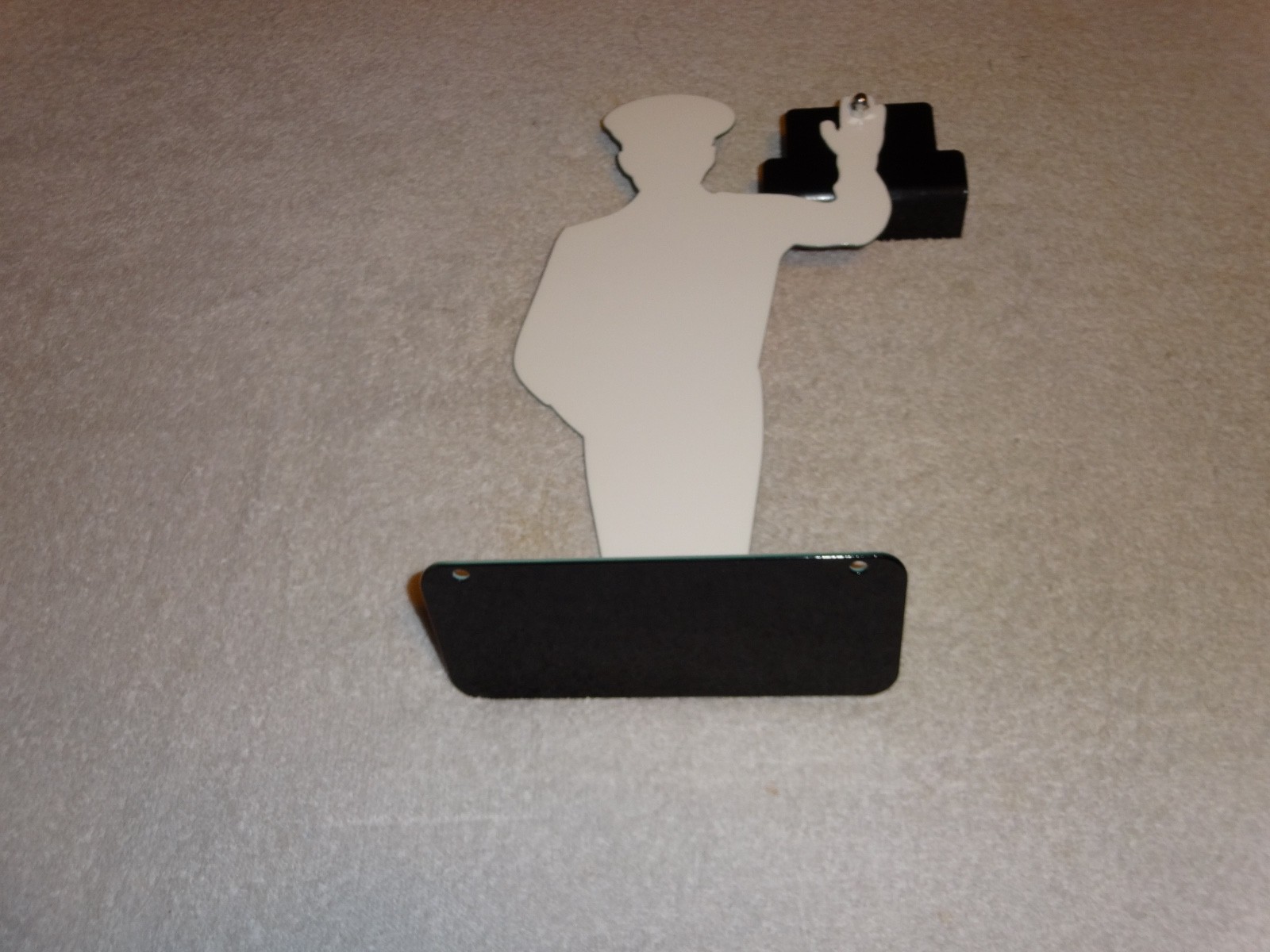 VINTAGE HARLEY DAVIDSON MOTORCYCLE👨MAN METAL GASOLINE BUSINESS CARD HOLDER SIGN