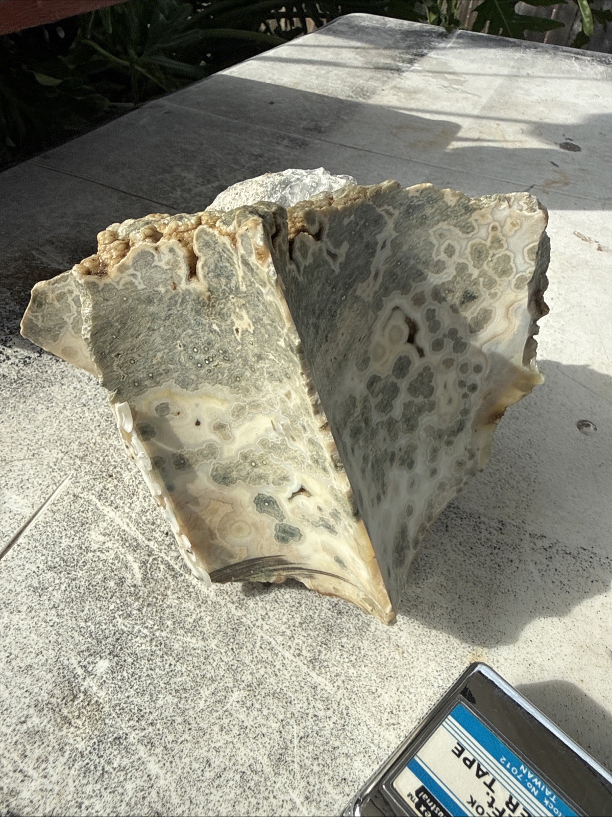 Carved Ruby Buhda On Ocean Jasper Faced Rough, Incredible Orbs Red Crystals 6”