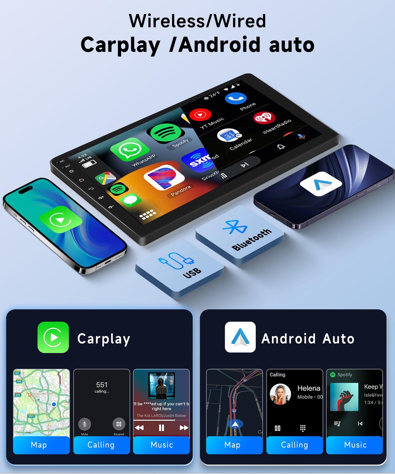 10.1" For 2014-2017 Nissan Rogue Carplay Radio Stereo 4+64G Android13 Cam 5GWiFi