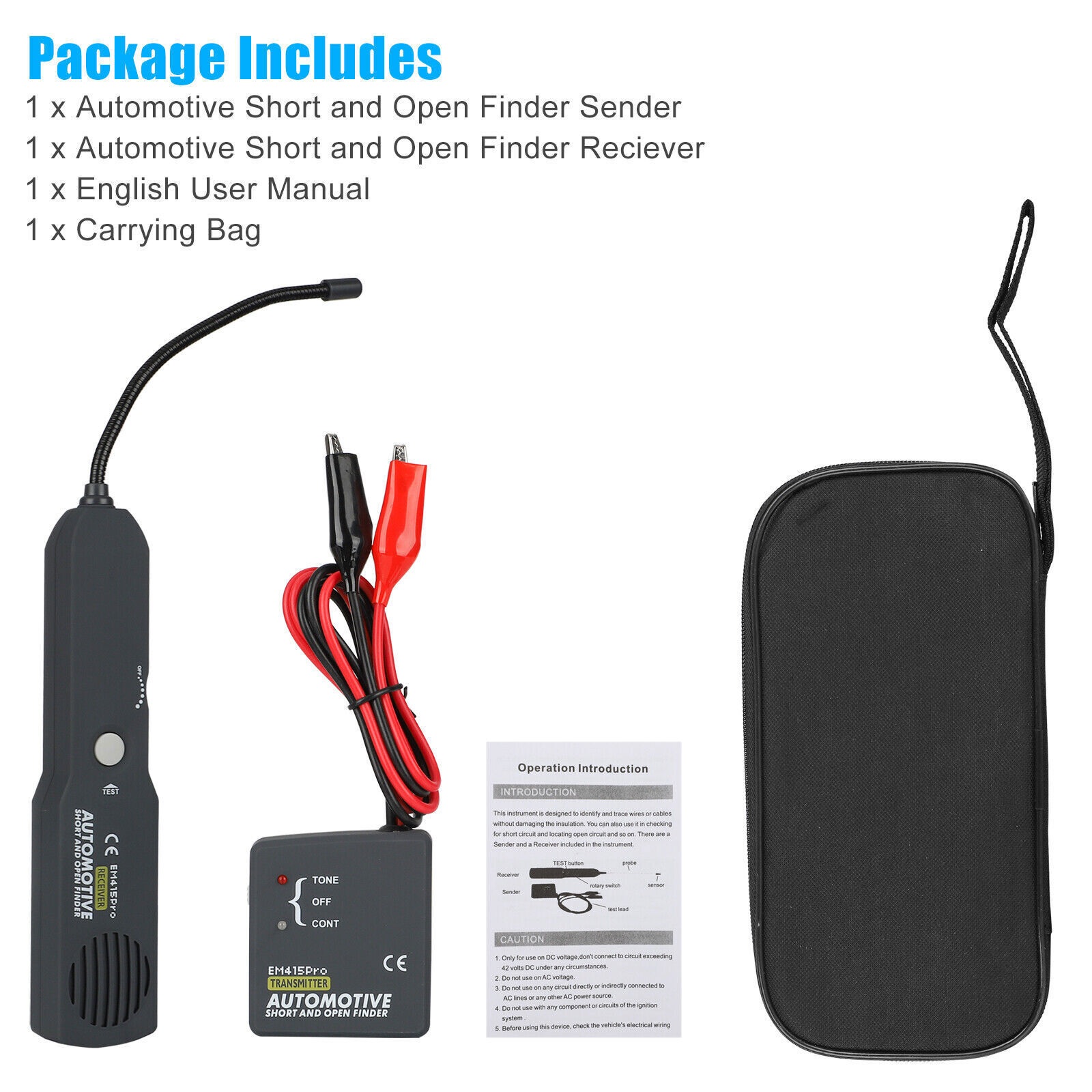 EM415Pro 6-42V Automotive Short Open Finder Circuit Tester Car Wire Tracker Tool