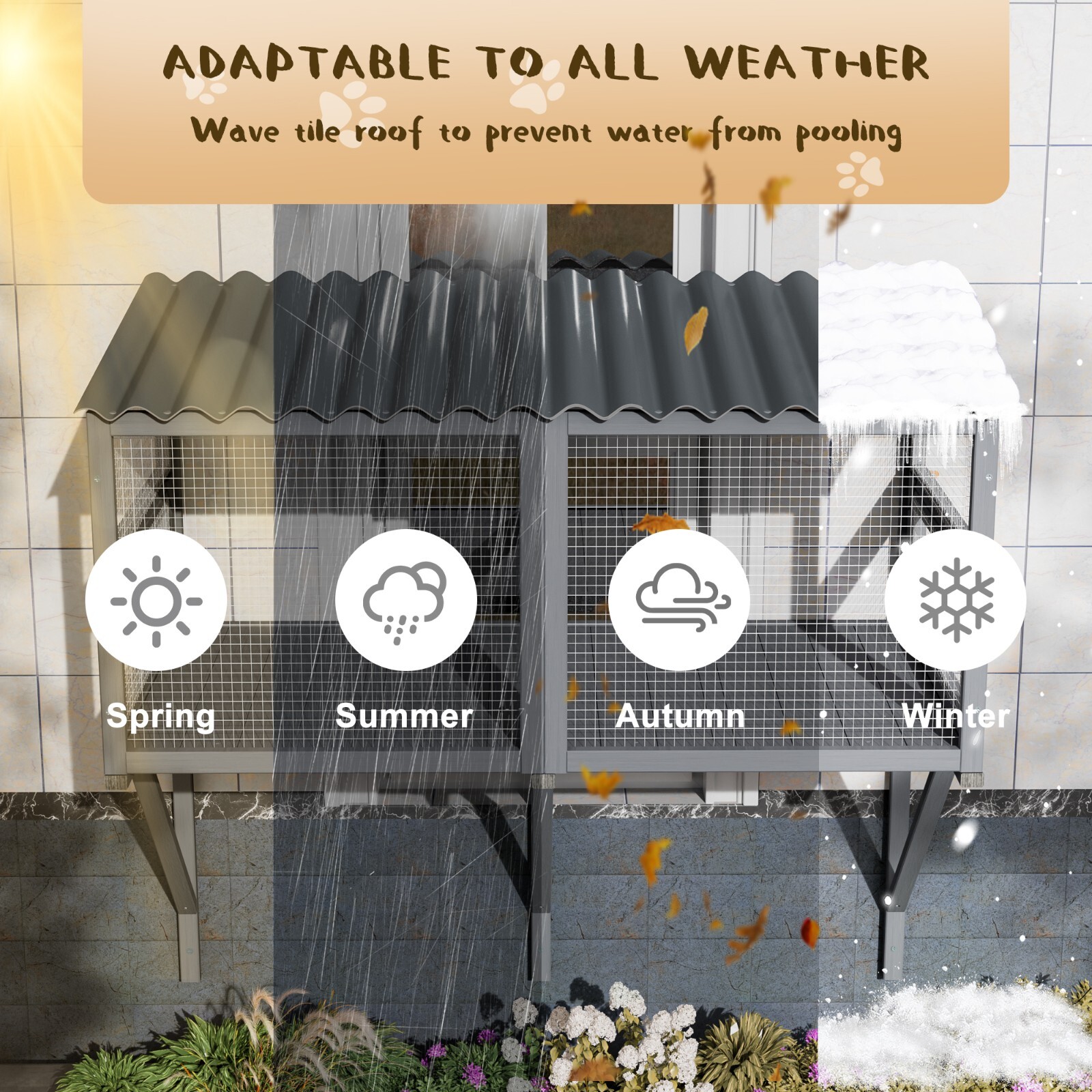 Cat Catio, Cat Window Perch for Large Indoor Cats - Expandable Wooden Cat Window