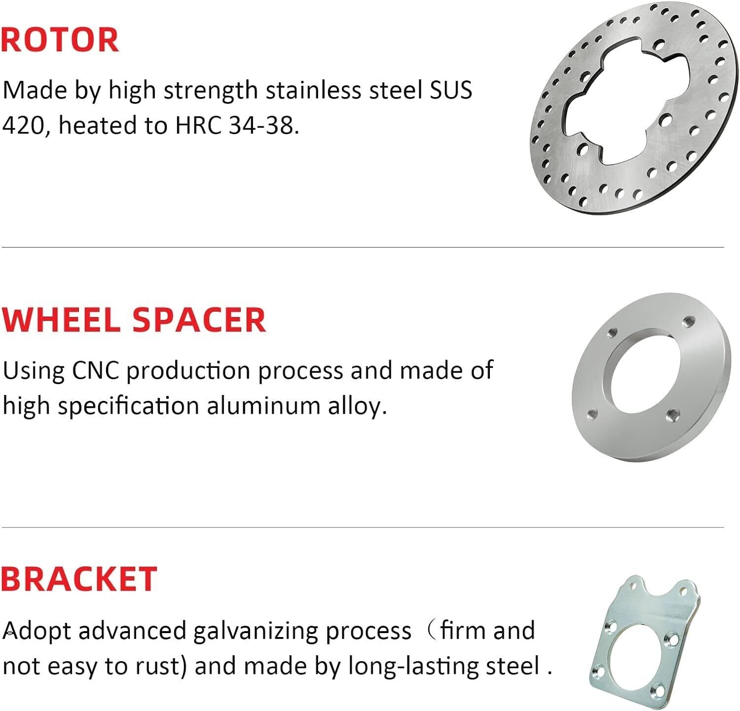 Disc Brake Conversion Kit Front for Honda Fourtrax 300 4x4 TRX300FW 1992-2000