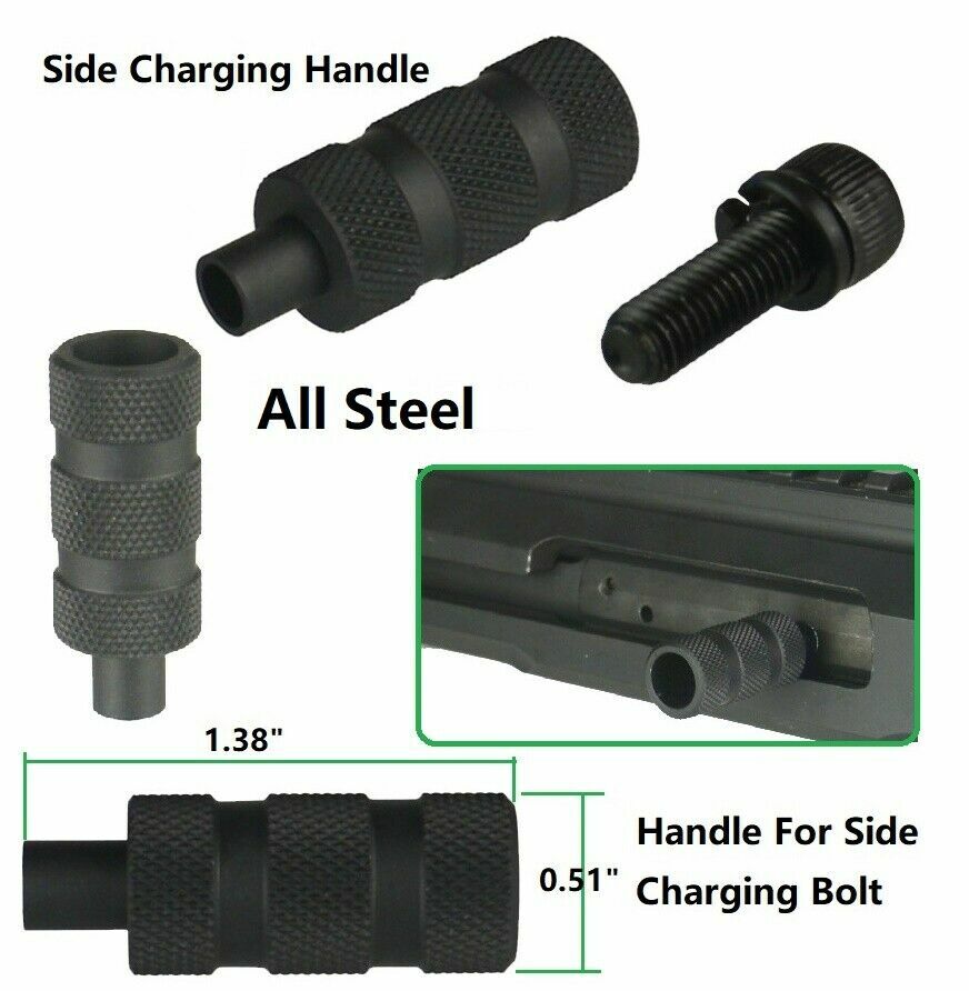 All Steel Bolt Extended Handle For 223 Side Charging Bolt With Screw and Washer