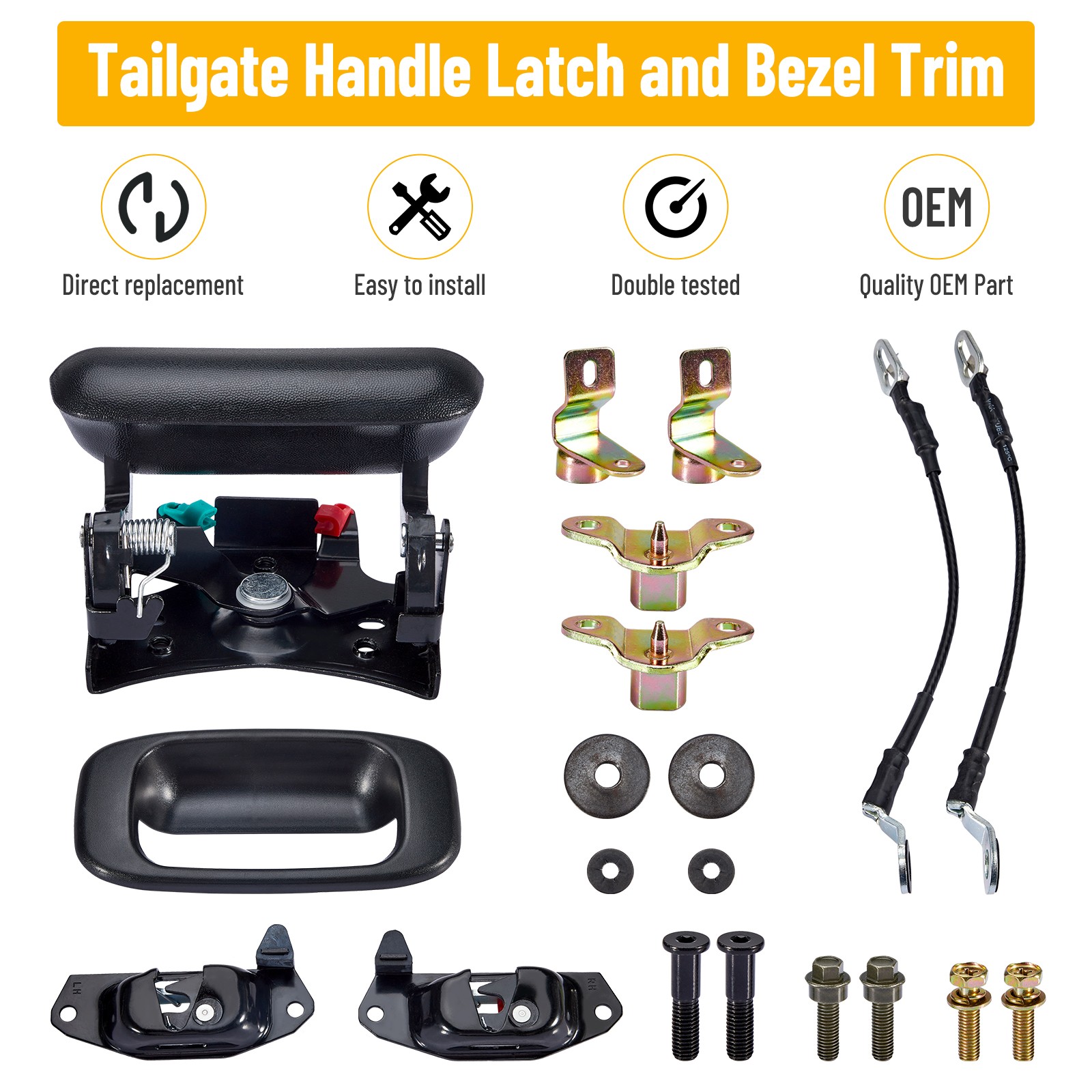 Tailgate Rebuild Kit Handle Bezel Latch for Chevy Silverado GMC Sierra 15997911