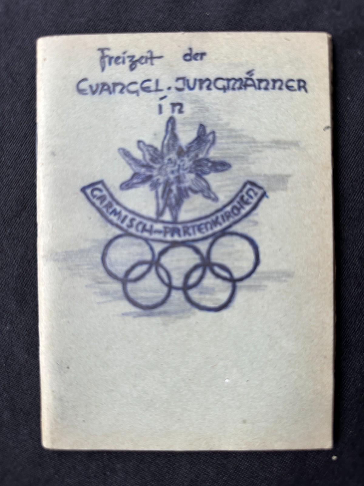 old booklet "Leisure of the Evangelicals". Jungmänner, Garmisch, 1949,...