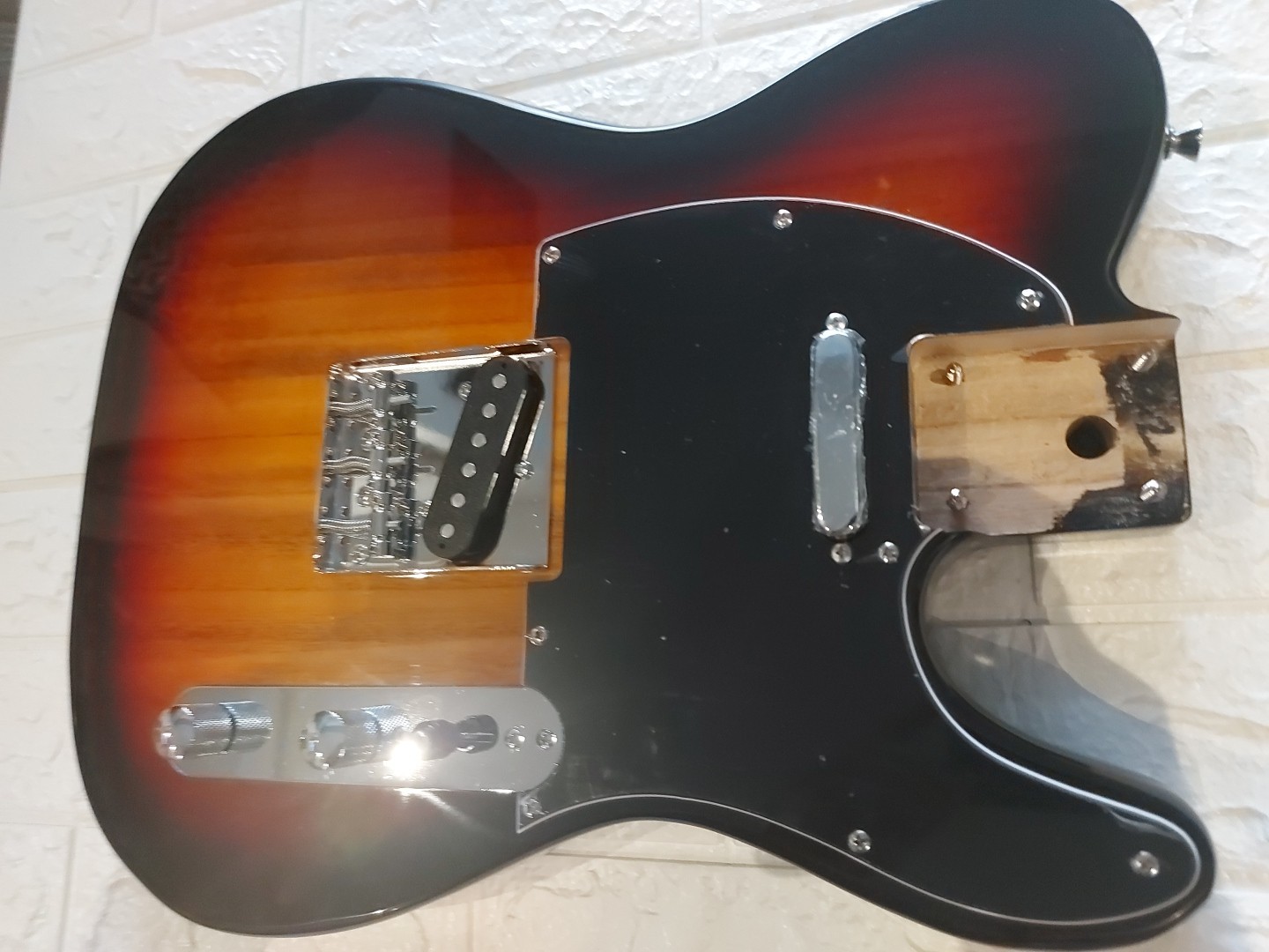 NEW LOADED Tele Style BODY Telecaster Sunburst On Black FAST SHIP! VERY NICE!