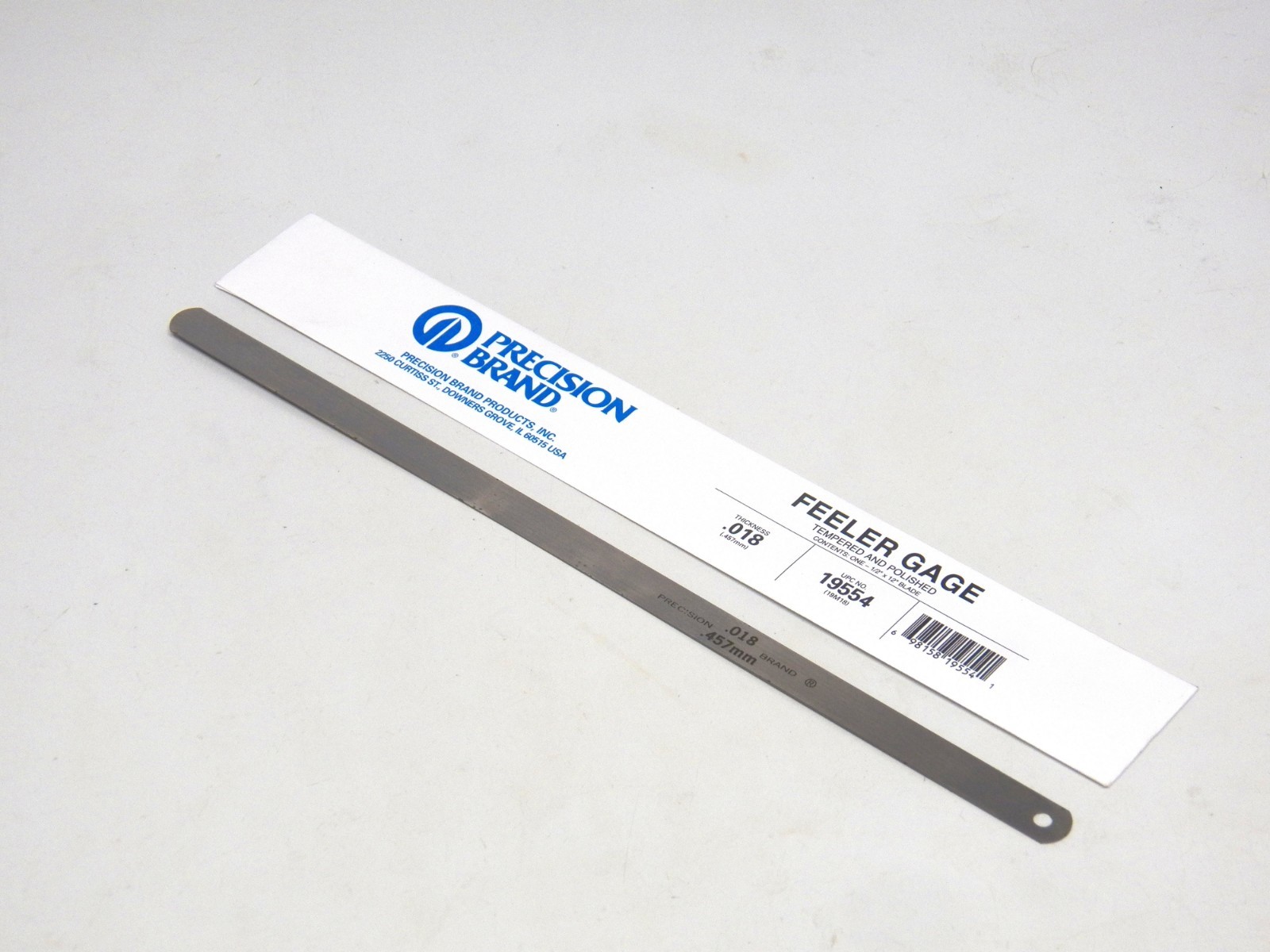 Precision Brand Feeler Gage .018 USA 12" ..............................(2-5-3)