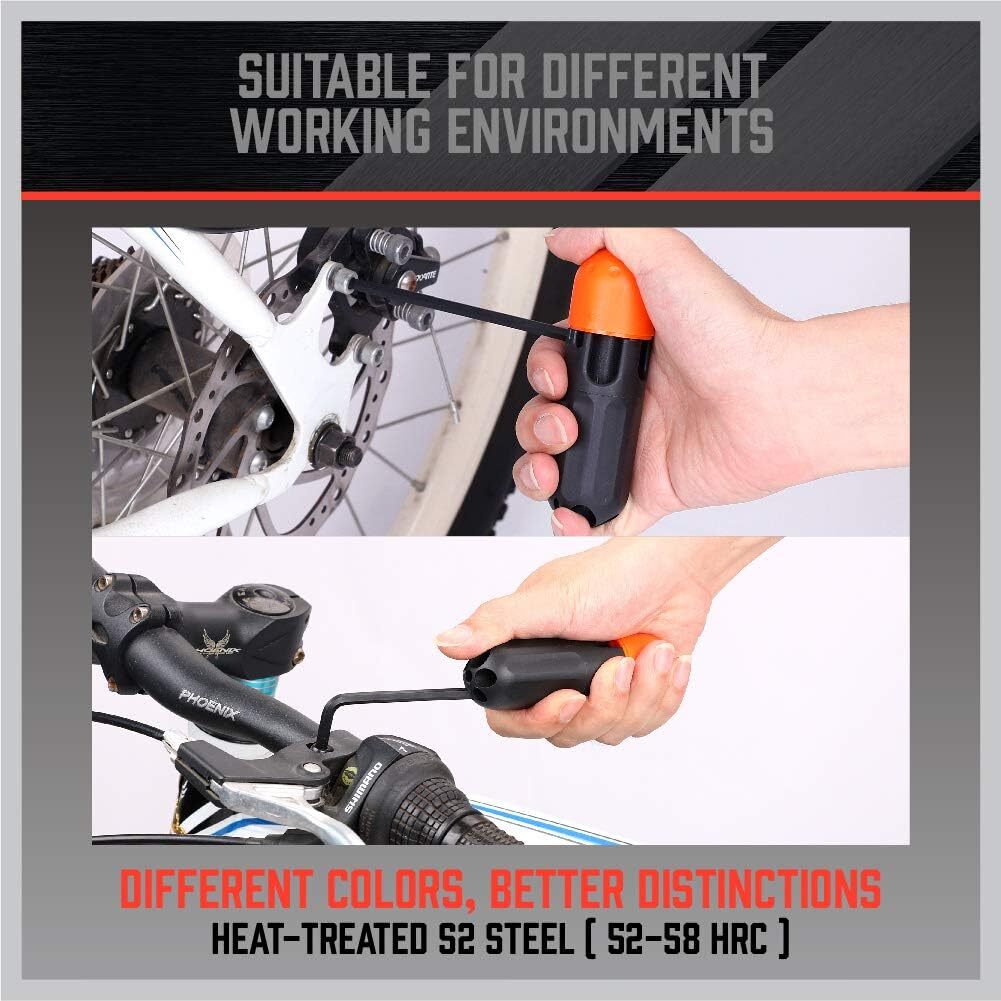 36 PC Long Arm Ball End Hex Key Allen Wrench Set Inch Metric Star With Bag Gift