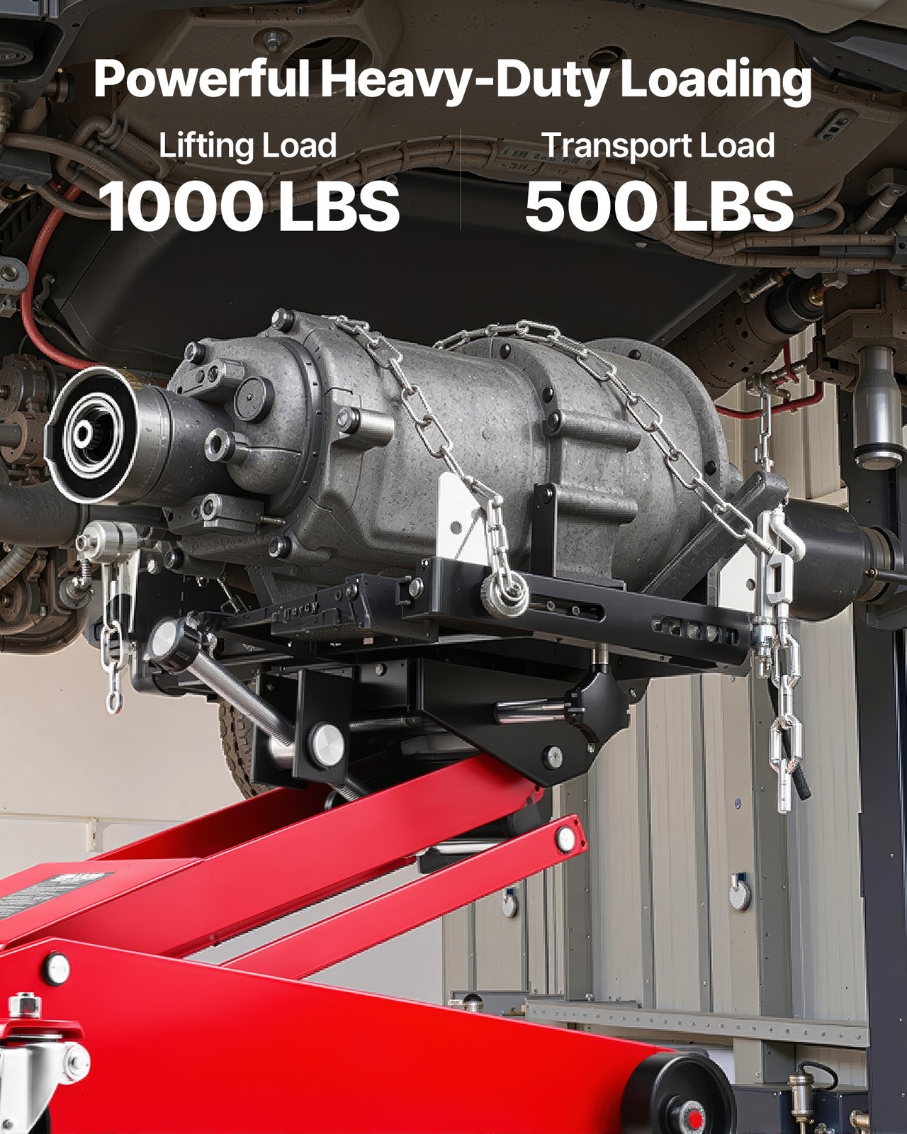 VEVOR Low Profile Floor Jack 1000 lbs Transmission Jack with 360° Front wheels