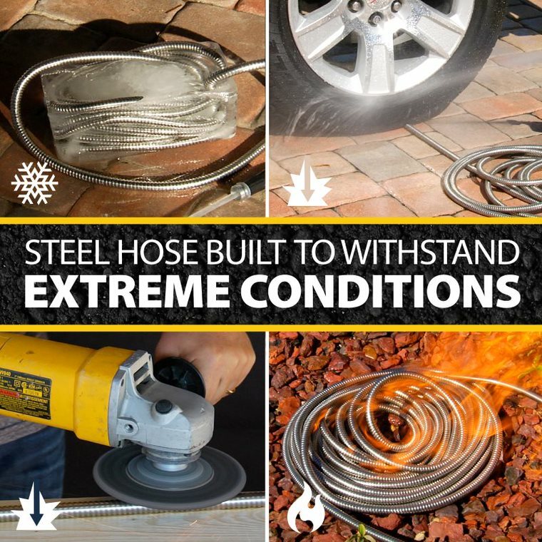 Bionic Steel Metal Garden Hose - Heavy Duty 304 Stainless Steel Lifetime Hose