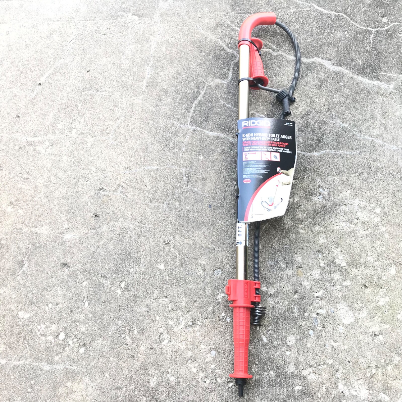 RIDGID 59802 K-6 | 6' Toilet Auger with Drop Head, 6' of 1/2" Tri-Wrap Cable New