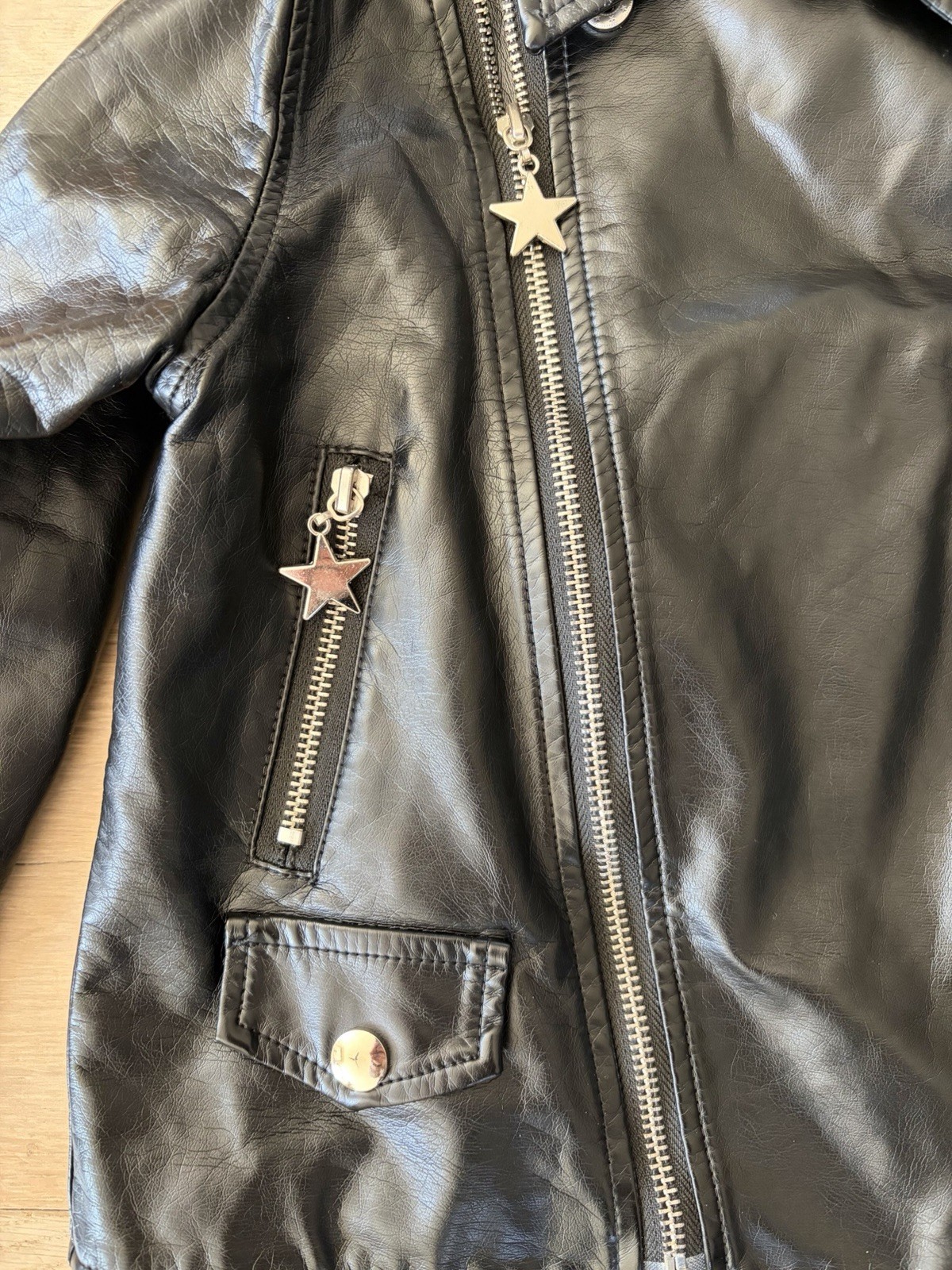 Lola and the Boys Happy Rainbow Vegan Leather embroidered jacket - 6