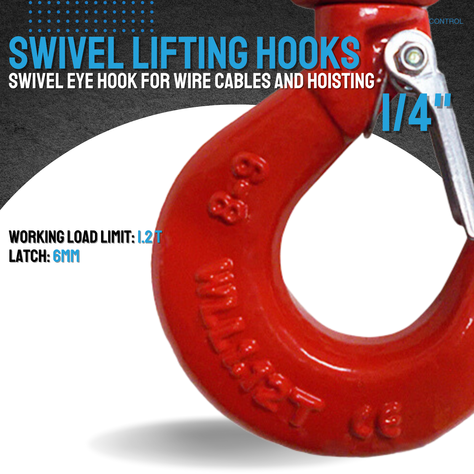 G80 Heavy Duty 1.2T - 5T Swivel Lifting Hook w/ Latch for Lifting Hoist Rigging