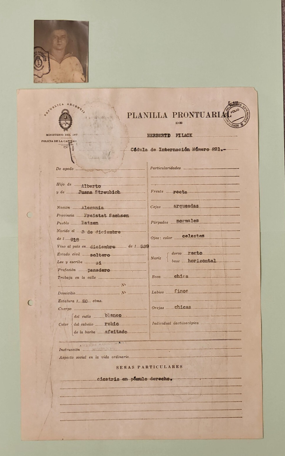 WW2 Interned sailor "Admiral Graf Spee" 1940 #4