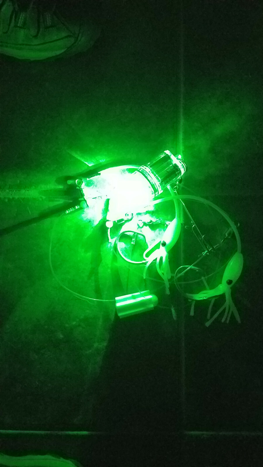 "The Clown Show" Deep Drop Halibut Rig LED Glow Rattles 16/0 Mustad Circle Hooks