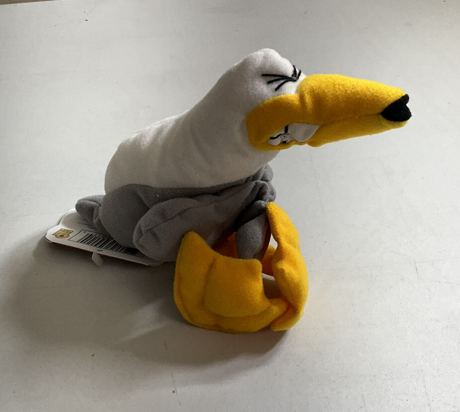 Retired 1997 MEANIES BEANBAG Plush Series 1 Peter Gotta Seagull 6” Idea Factory