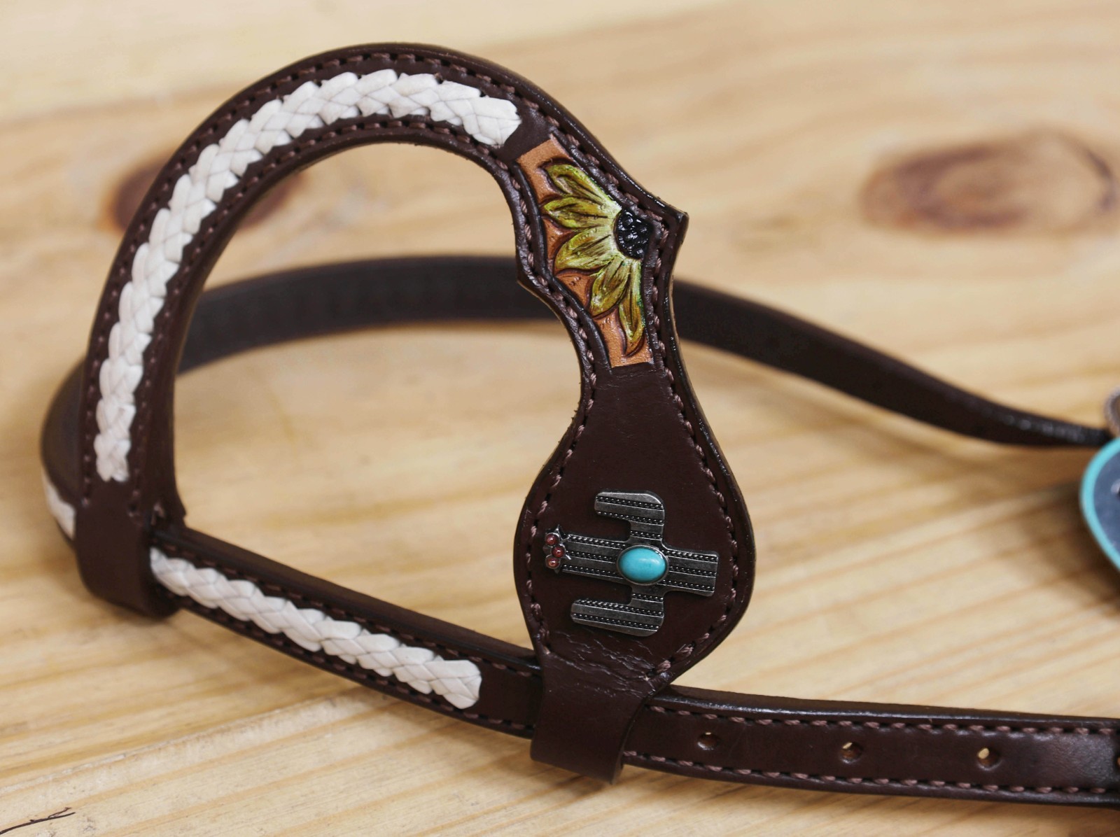 Western Leather Headstall and Breast Collar Tack Set
