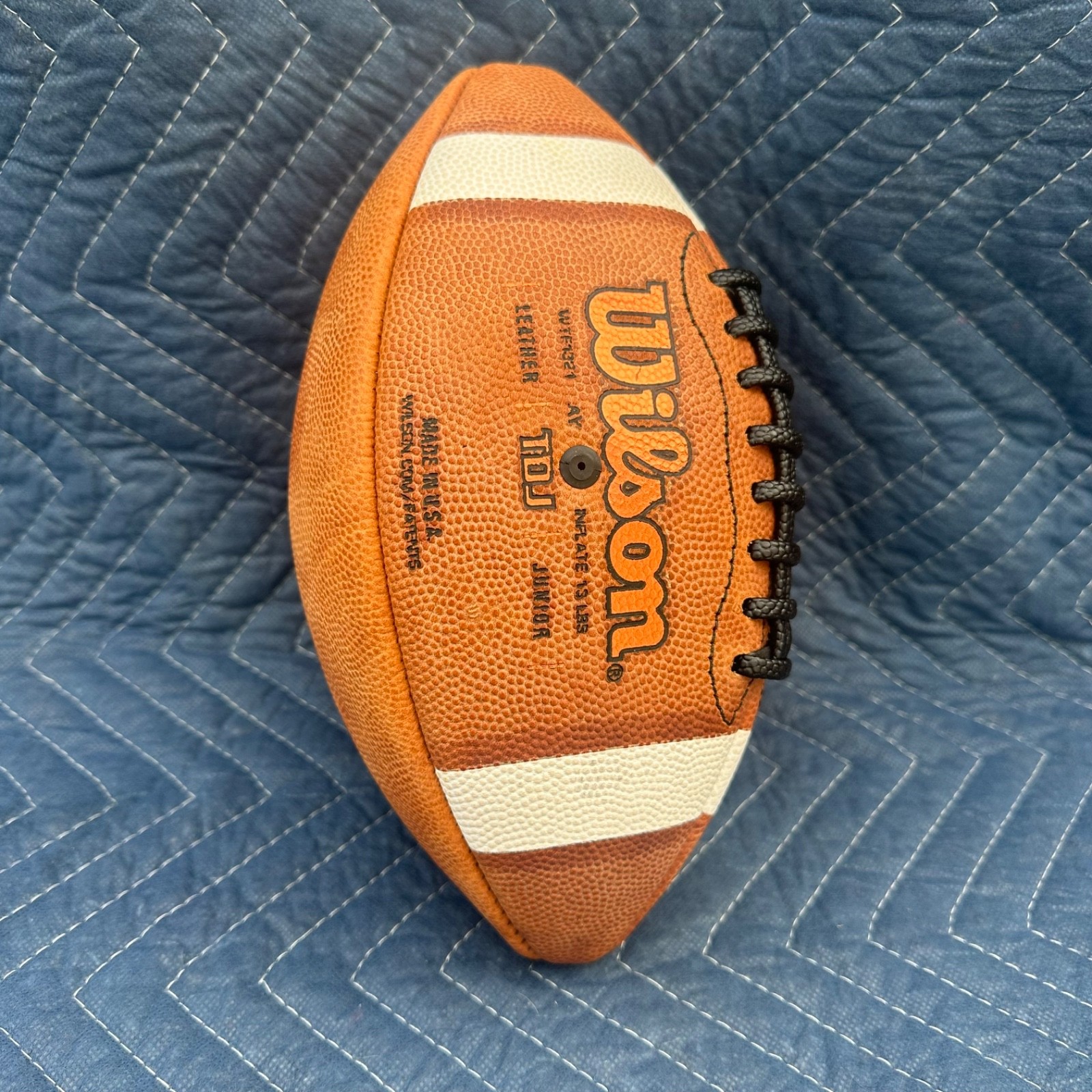 Wilson WTF1321 TDJ Junior Leather Game Brown Football GST-NEW-Made in USA!