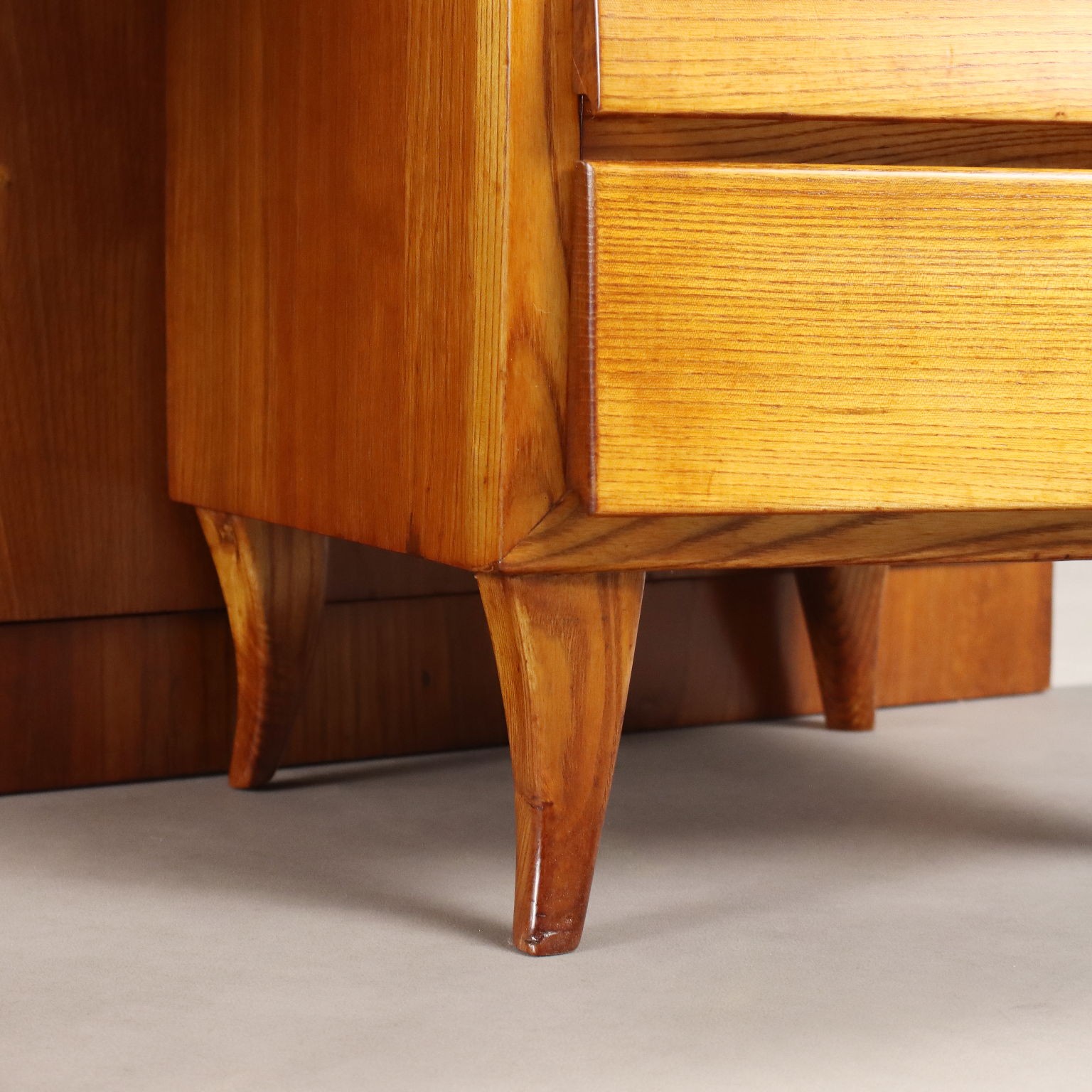 Vintage Dressing Table Oak Veneer Glass Design Italy 1950s-1960s Original