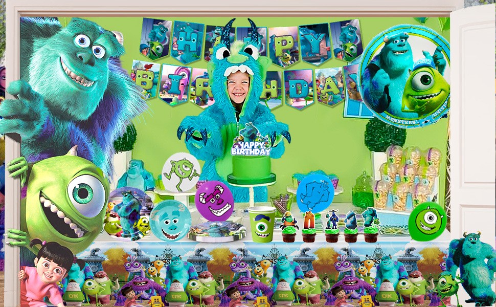 Monsters Inc University Birthday Decorations Tableware Set