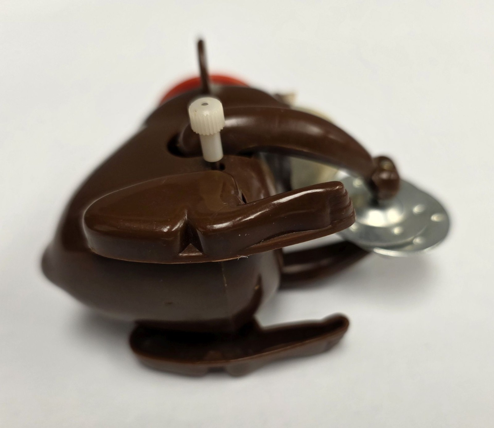 Vtg Bandai Monkey Chimpanzee Wind Up Toy Orange Hat Cymbals WORKS Singapore