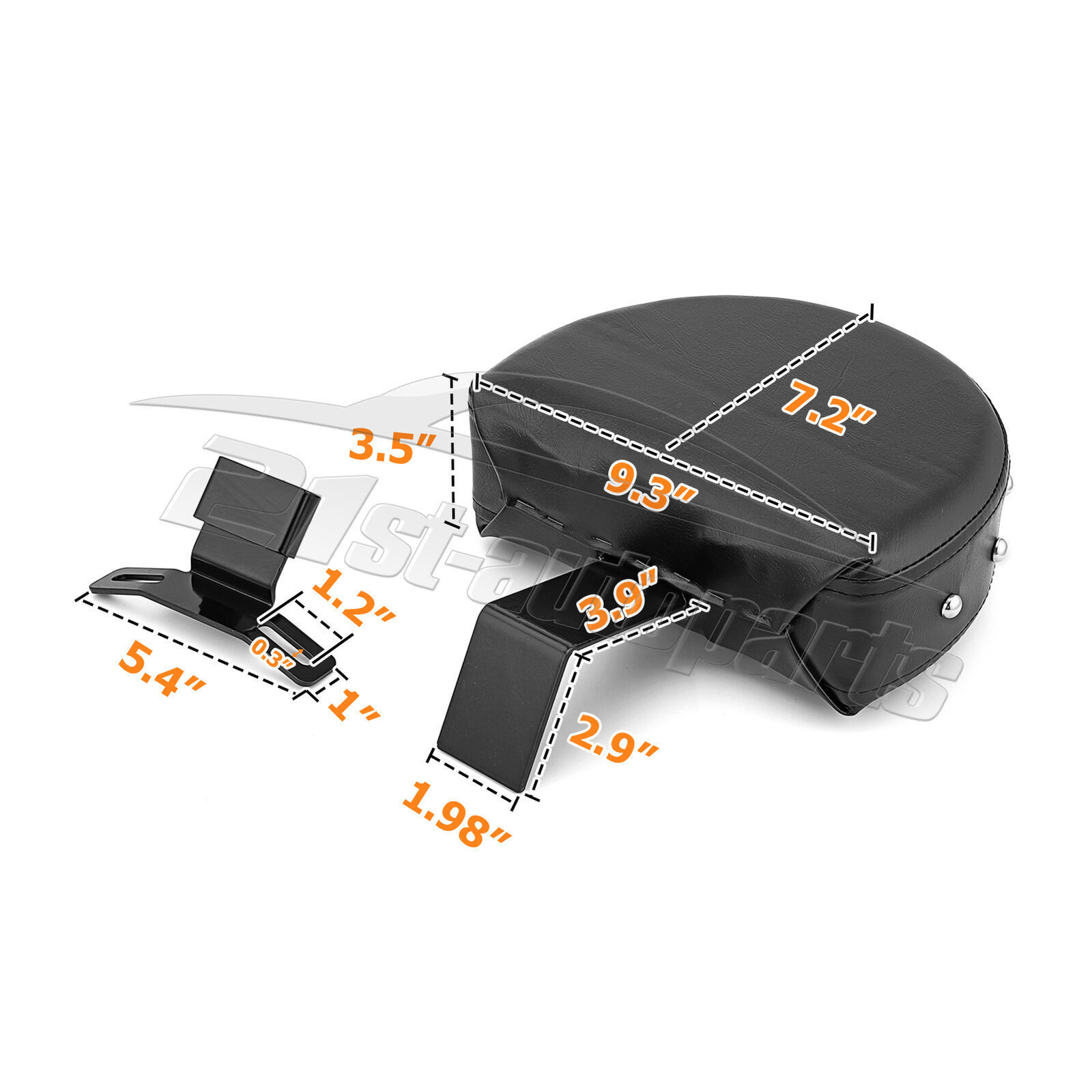 Studded Driver/Rider Backrest For 2007-2017 Harley Heritage Softail FLSTC FLSTF