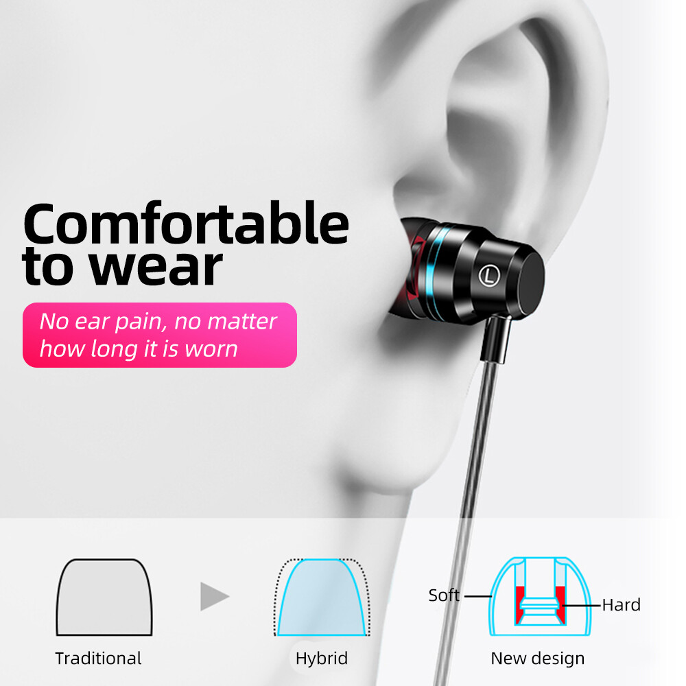 HIFI Bass Stereo Wired Earbuds Headset In-Ear Earphone Headphone MIC 3.5mm USB-C