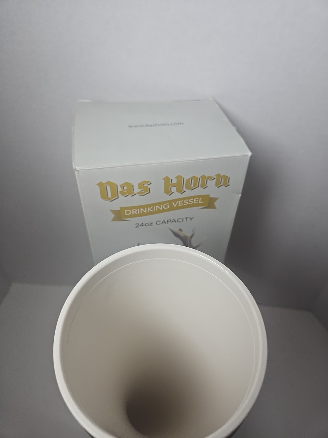 Drinking Vessel Horn with Holder and Neck Strap. Das Horn. 24 Oz. New Open Box