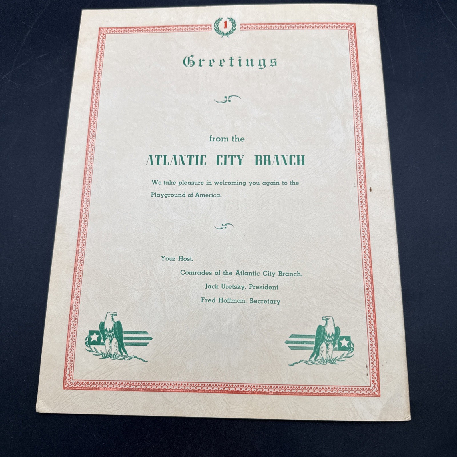 WWI 34th Annual Reunioin First 1st Infantry Division Big Red One 1952