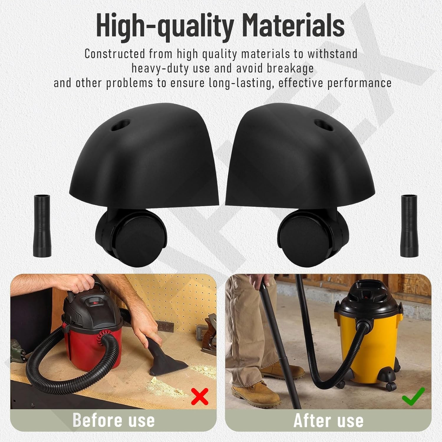 HEAVY DUTY CASTER WHEELS WITH CASTER FOOT KIT FOR SHOP VAC VACUUM A&B CLEANER W