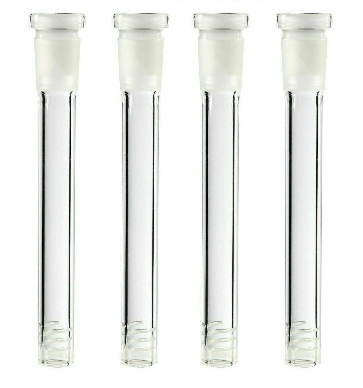 4-Pack 2.5 inch (Full Length: 3.8 Inch) Glass Downstem (18mm x14mm)