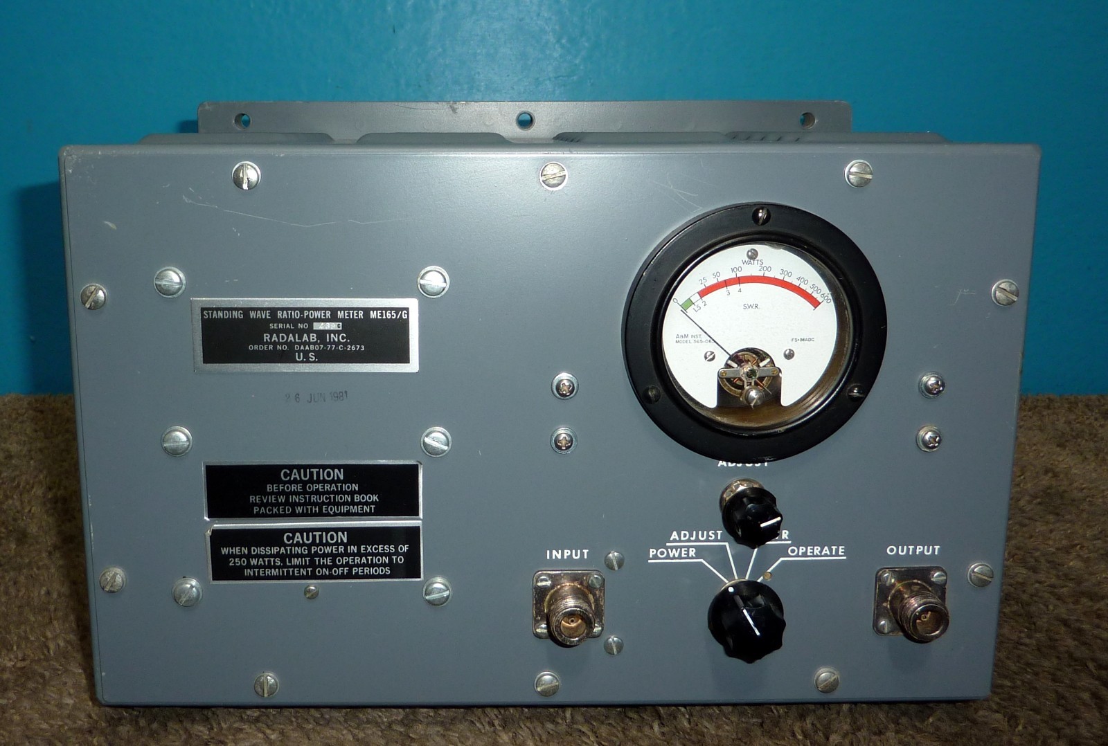 Radalab ME-165/G SWR Power Meter Dummy Load