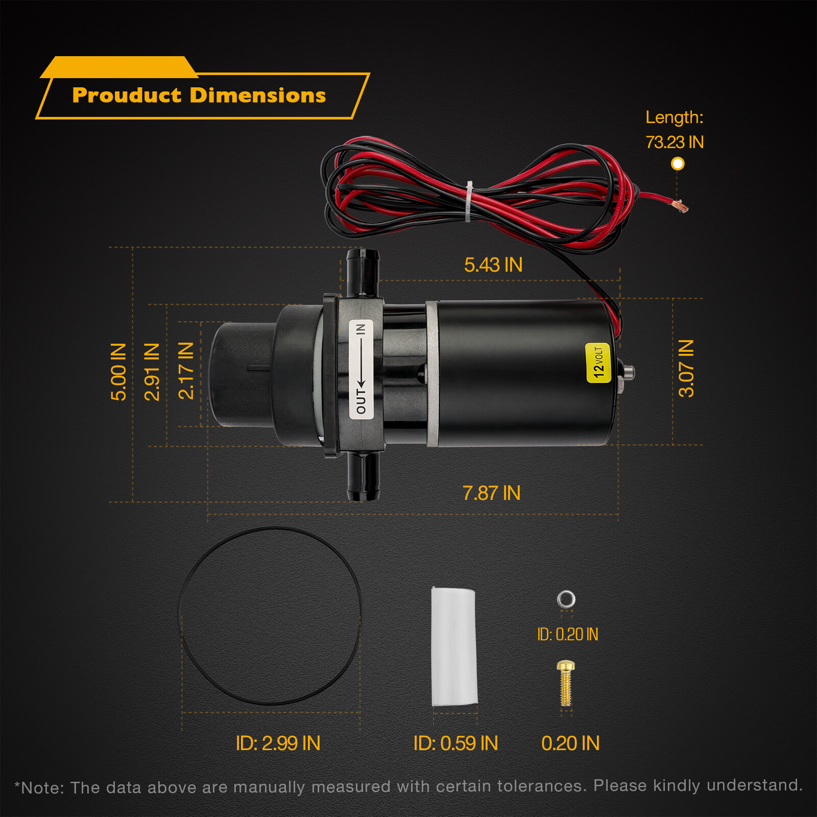 37041-0010 Marine Toilet Macerator Pump Motor Set Fits Jabsco 37010-Series 12V
