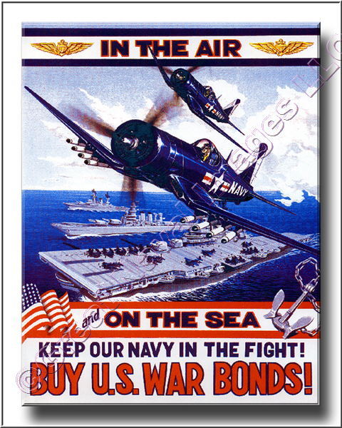 Buy US War Bonds Vintage Navy WWII/Korean War Canvas Print 2D