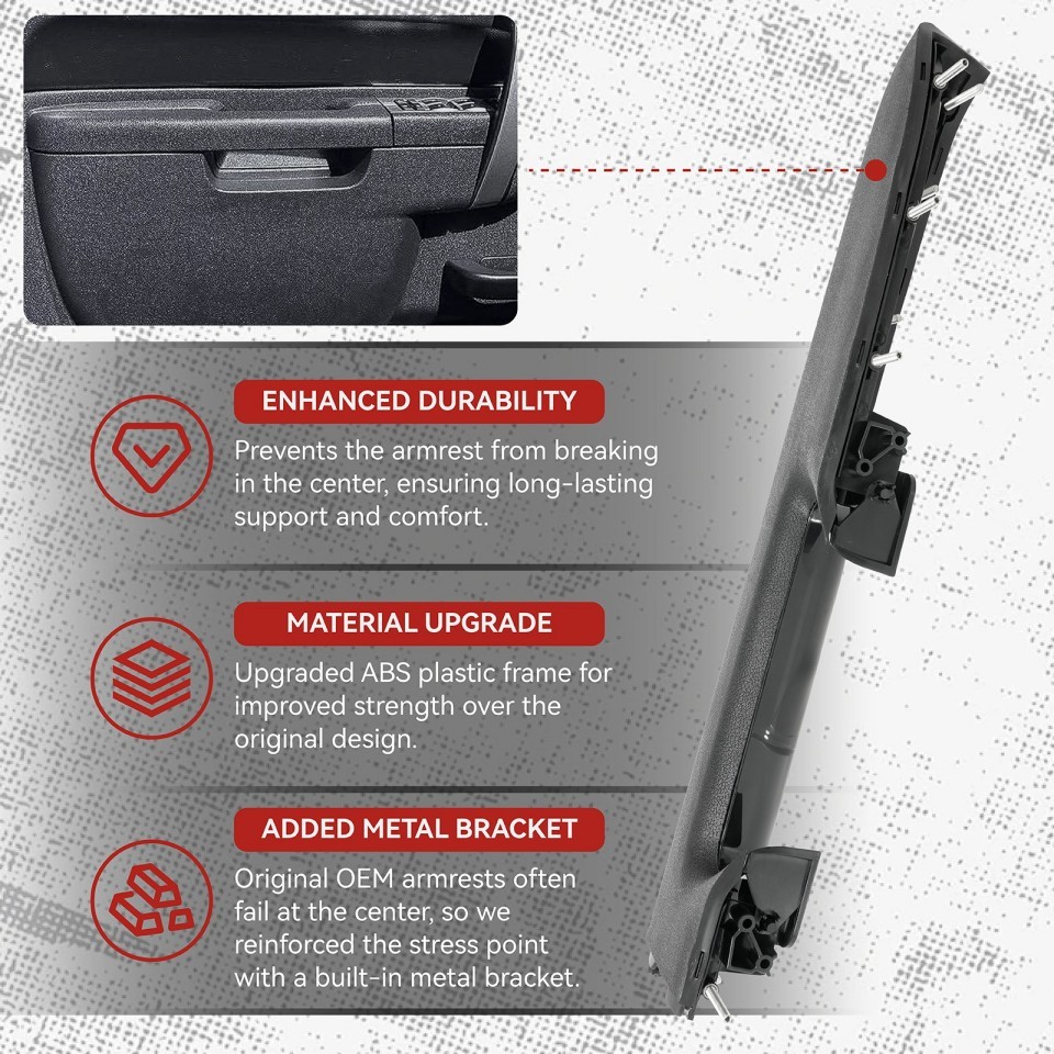 22818465 Front Left Driver Side Armrest Repair Kit Fit for Chevy Silverado 1500