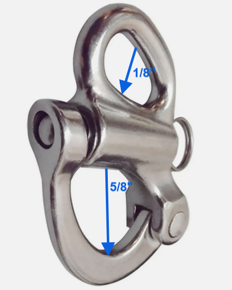 (5-Pack)Stainless Steel Fixed Eye Snap Shackle 2" Sailboat Quick Release Locking