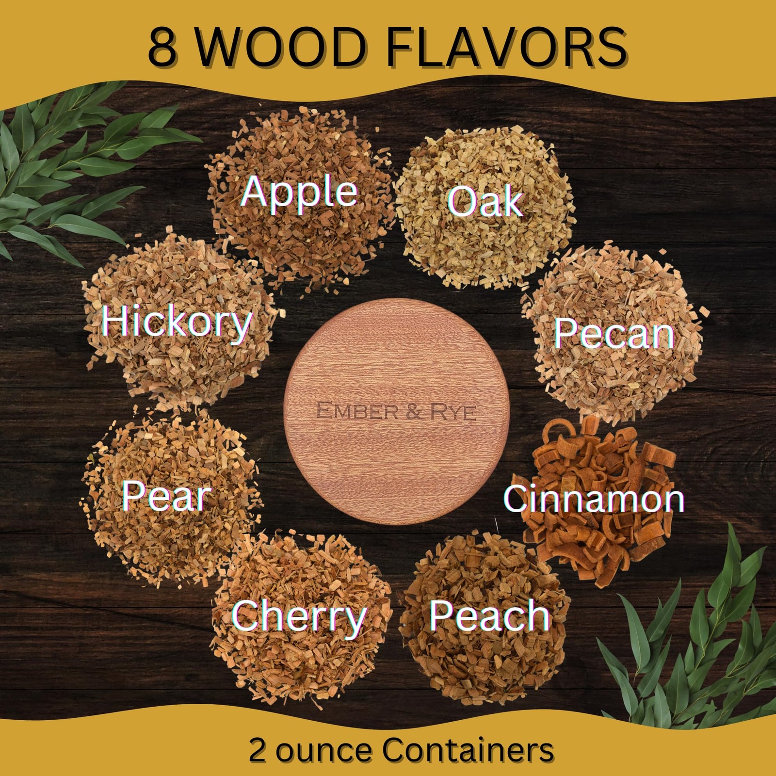 Wood Chips for Cocktail Smoker Variety Pack - 8 Flavors of Cocktail Smoker Wo...