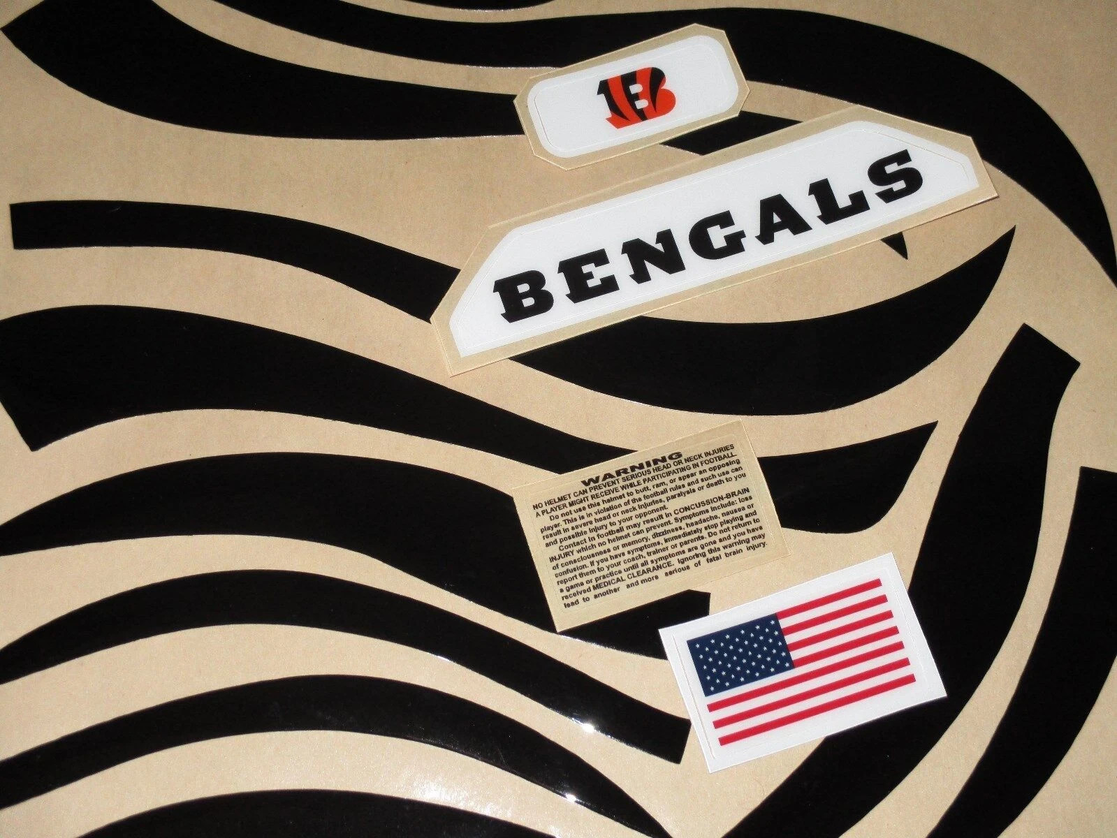 CINCINNATI Football Helmet Decal Black Set FULL Size 3M 20MIL