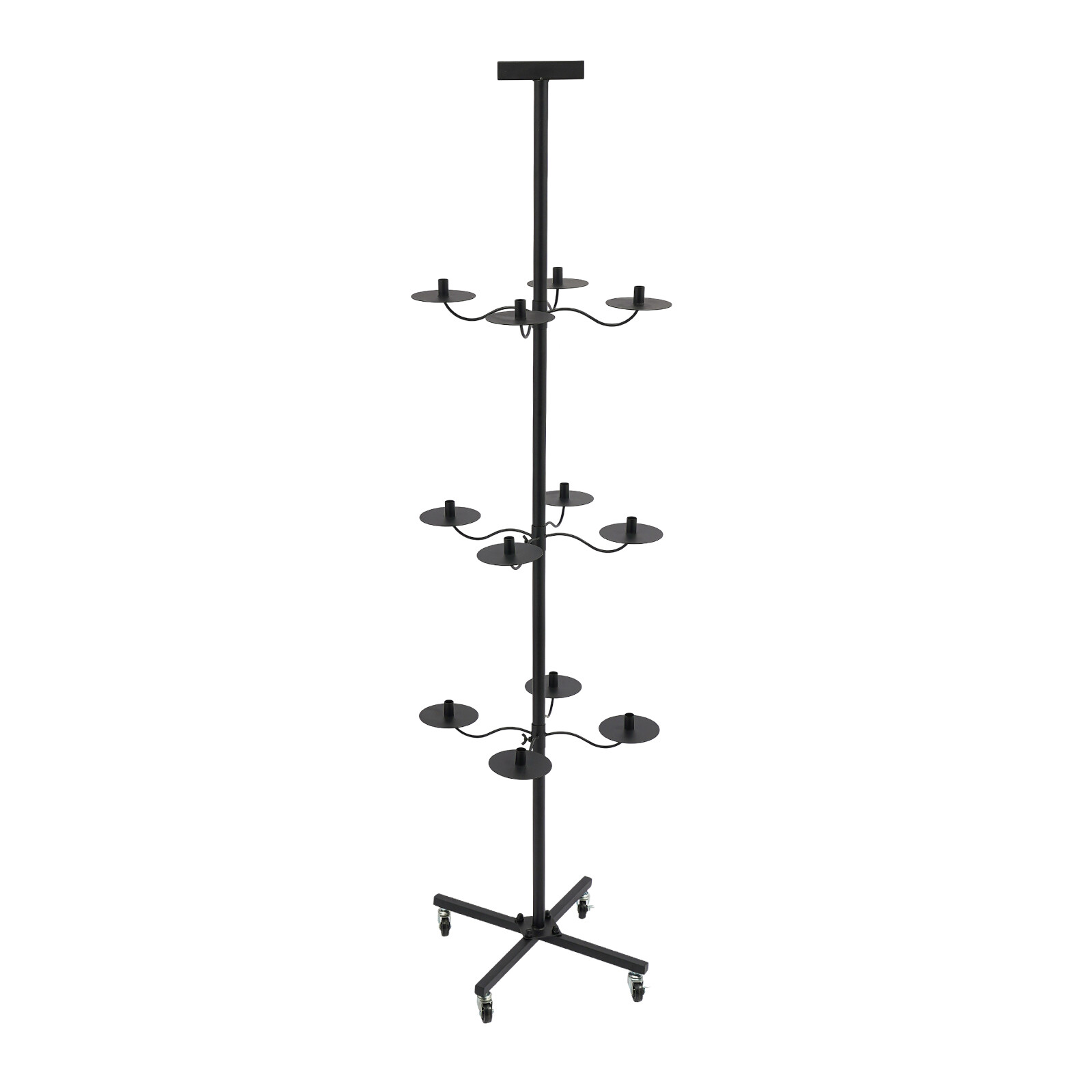 Wig Display&Storage Rack For 12-head Wig Stand W/wheel Styling Wig Storage Black