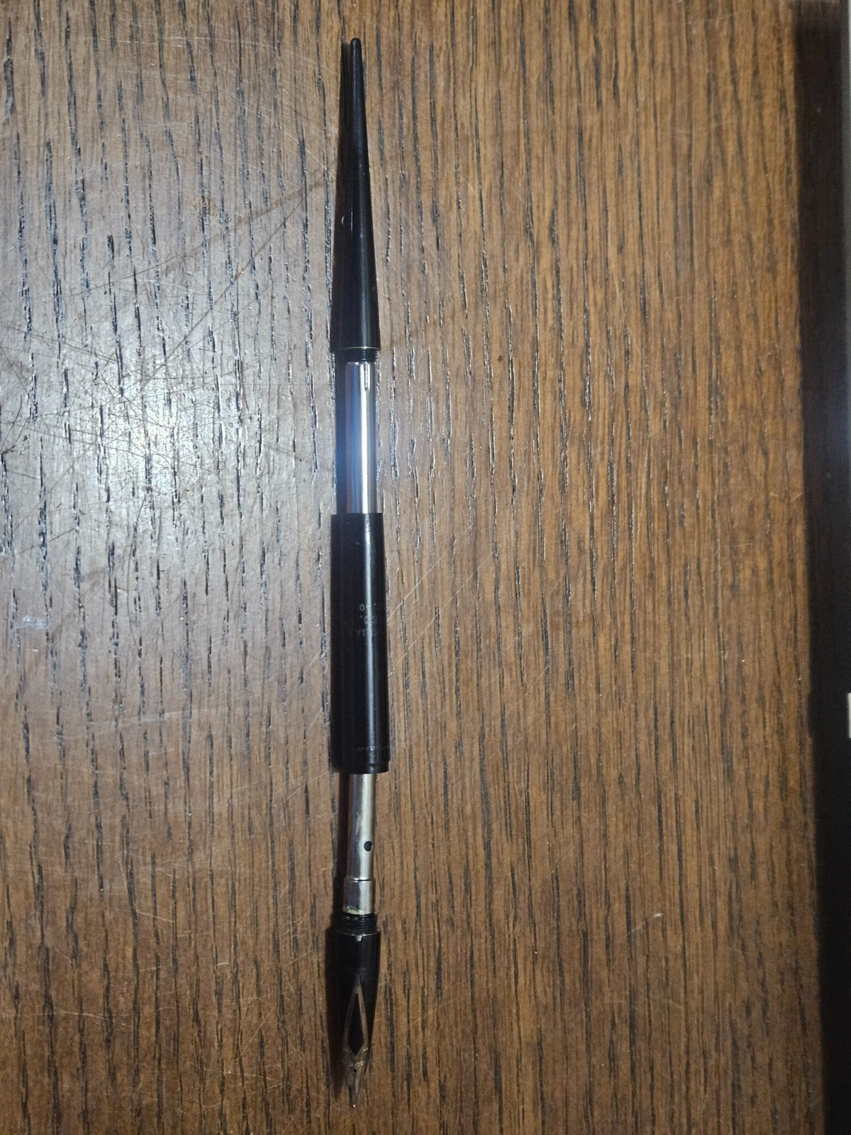 Sheaffer Fountain Pen Desk Set White Dot Chrome Black 14k used