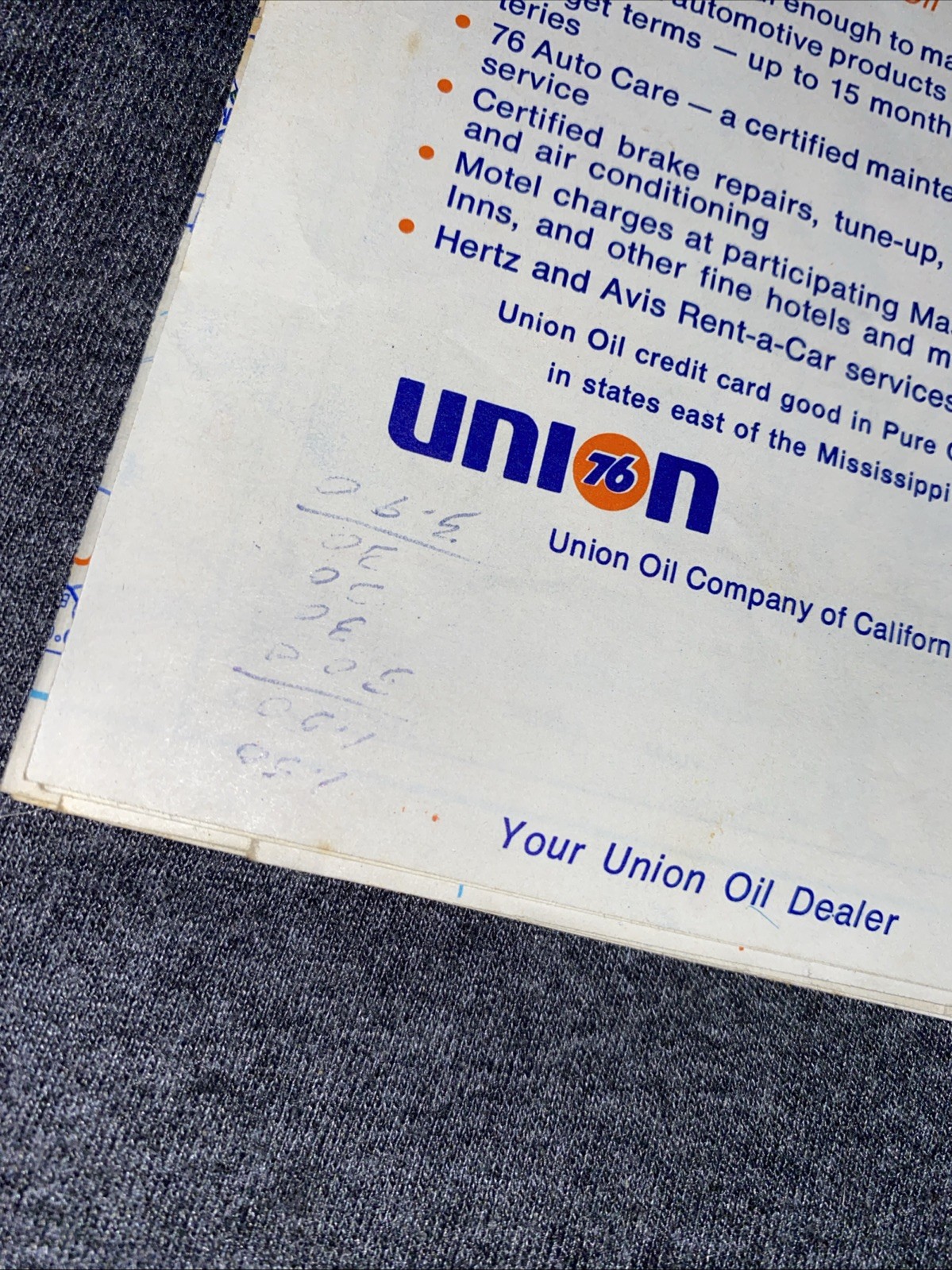 Vintage Union 76 - California Map, Travel, Road Trip Ephemera 1968