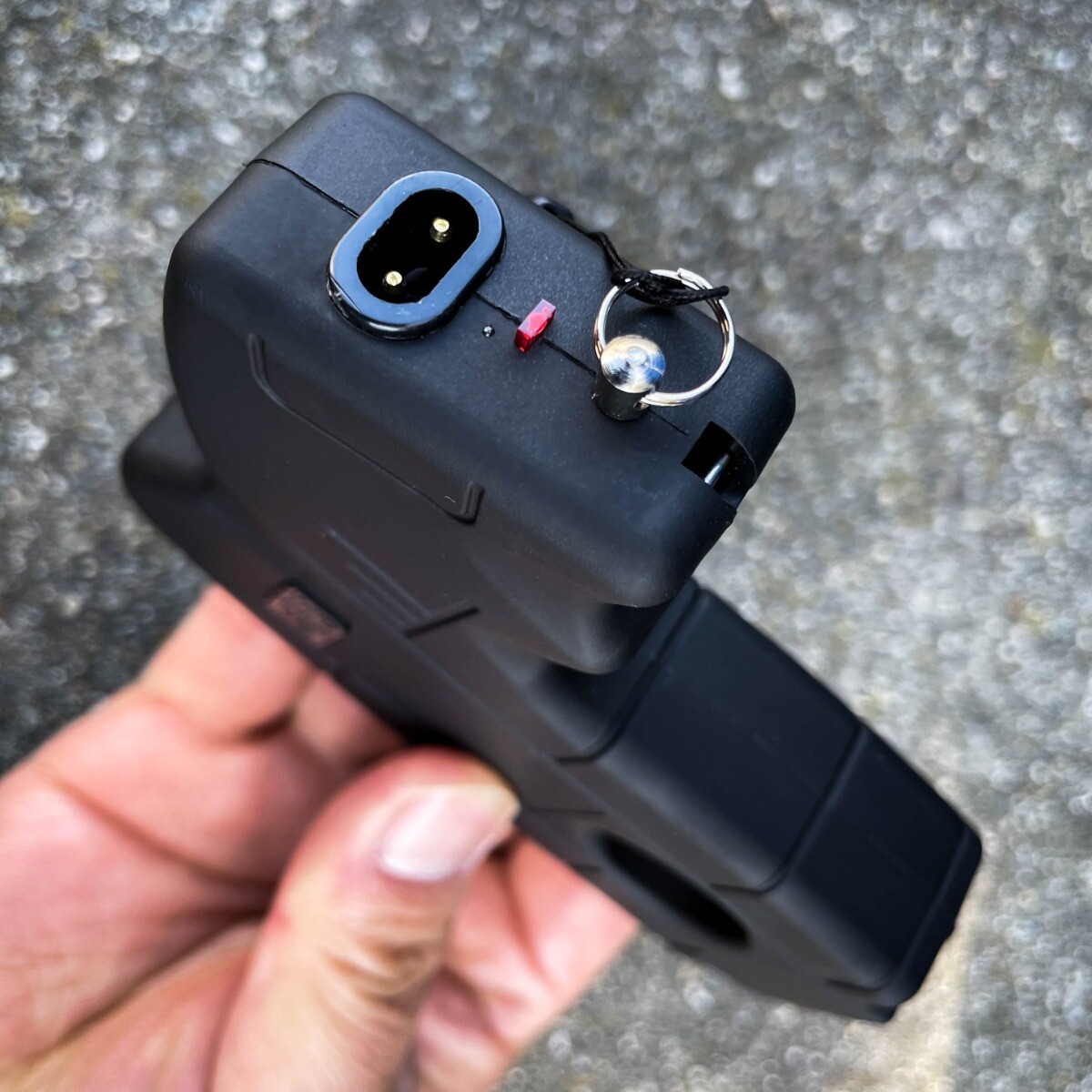 DZS 10 Million Volt Rechargeable Pistol Grip STUN GUN w/ LED Light & Safety Pin