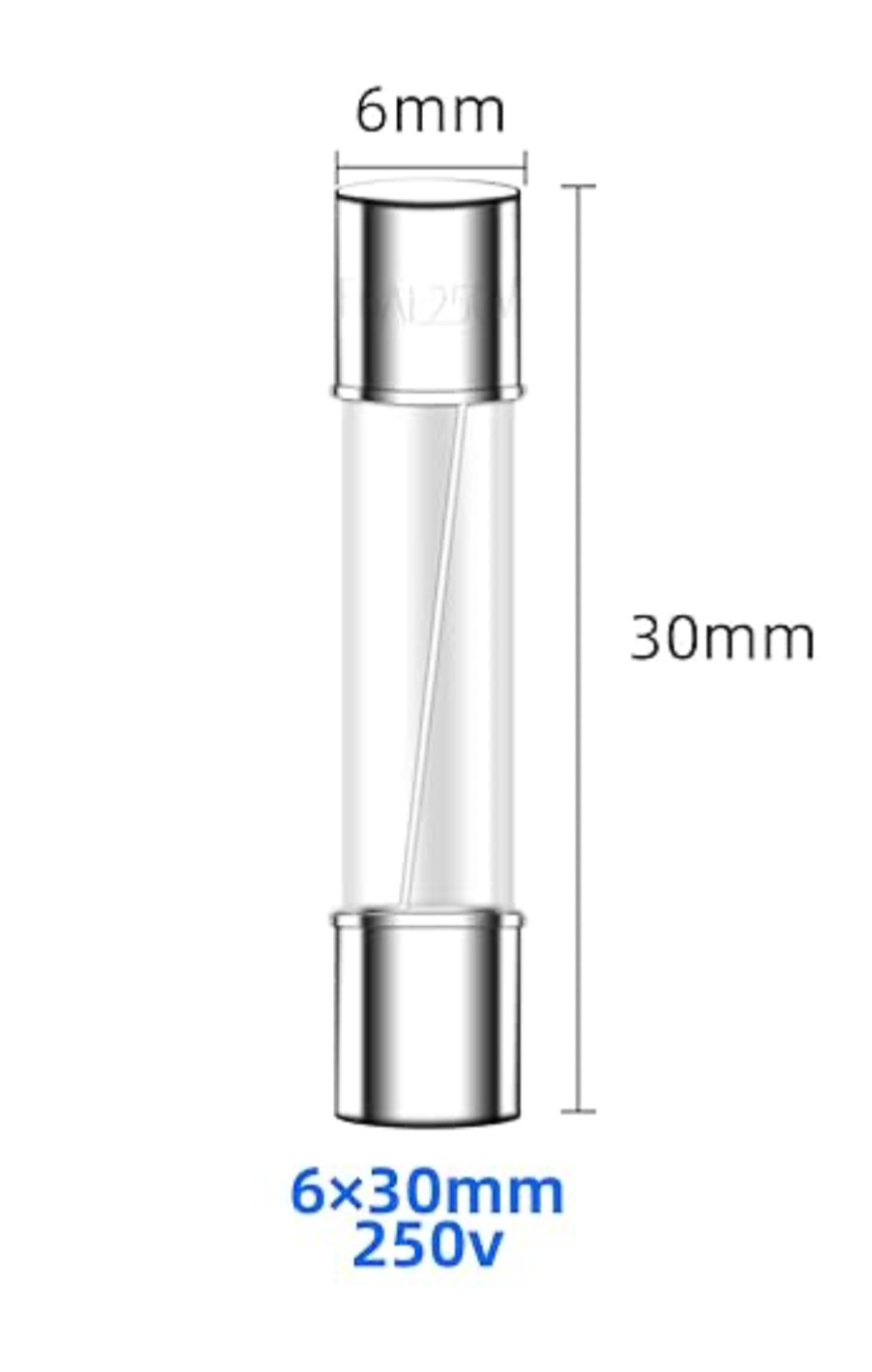 6x30mm 3A 250V Fast Blow Glass Fuses 3 Amp Fuse 250 Volt F3AL250V pack of 5