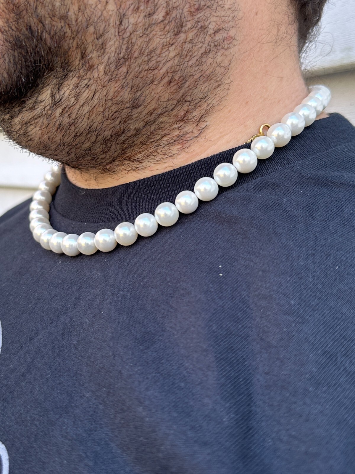 Cultured Pearl Necklace W. Real 925 Silver Clasp For Men Women 4-10mm All Length
