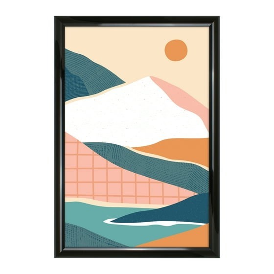 12" x 18" Rounded Photo Poster and Picture Frame Home Office Wall Decor, Black