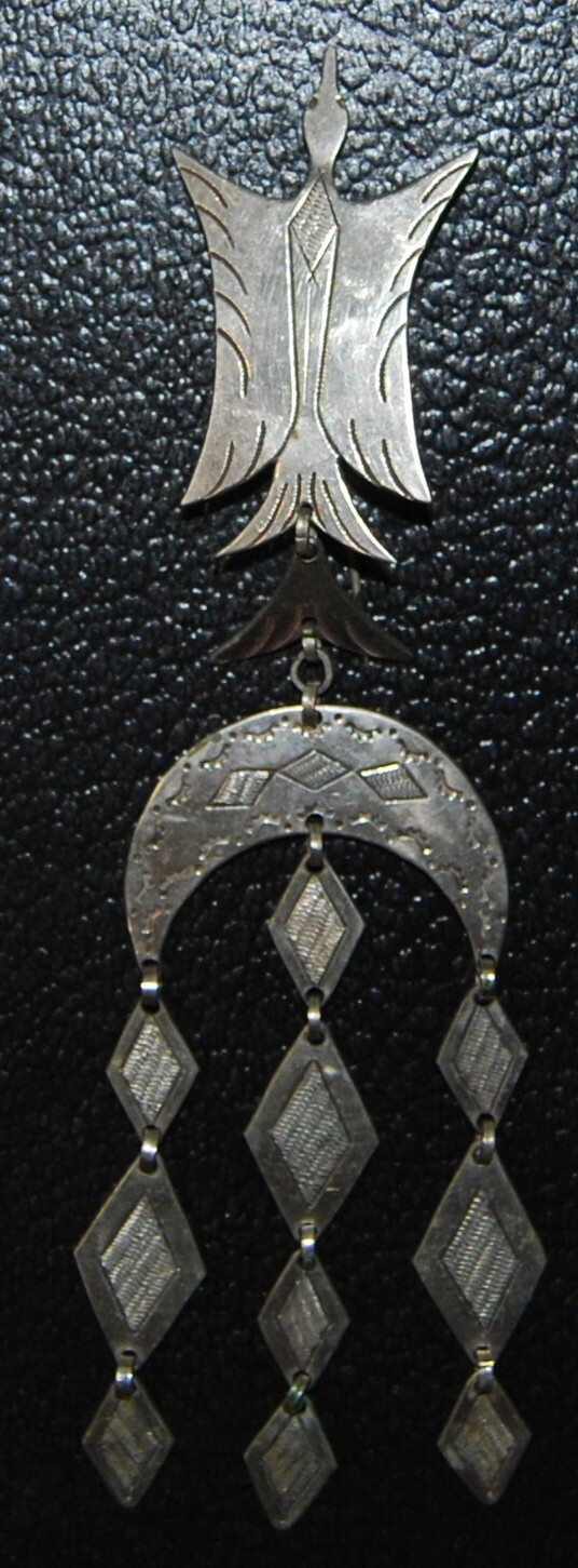 Vintage Southern Plains German Silver lg.Peyote Bird Silver Pin, ca. 1920-1930's